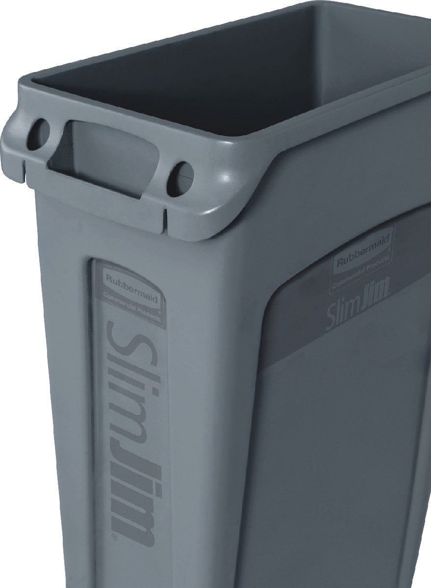 Rubbermaid Mülleimer Abfallsammler SlimJim mit Lüftungskanälen