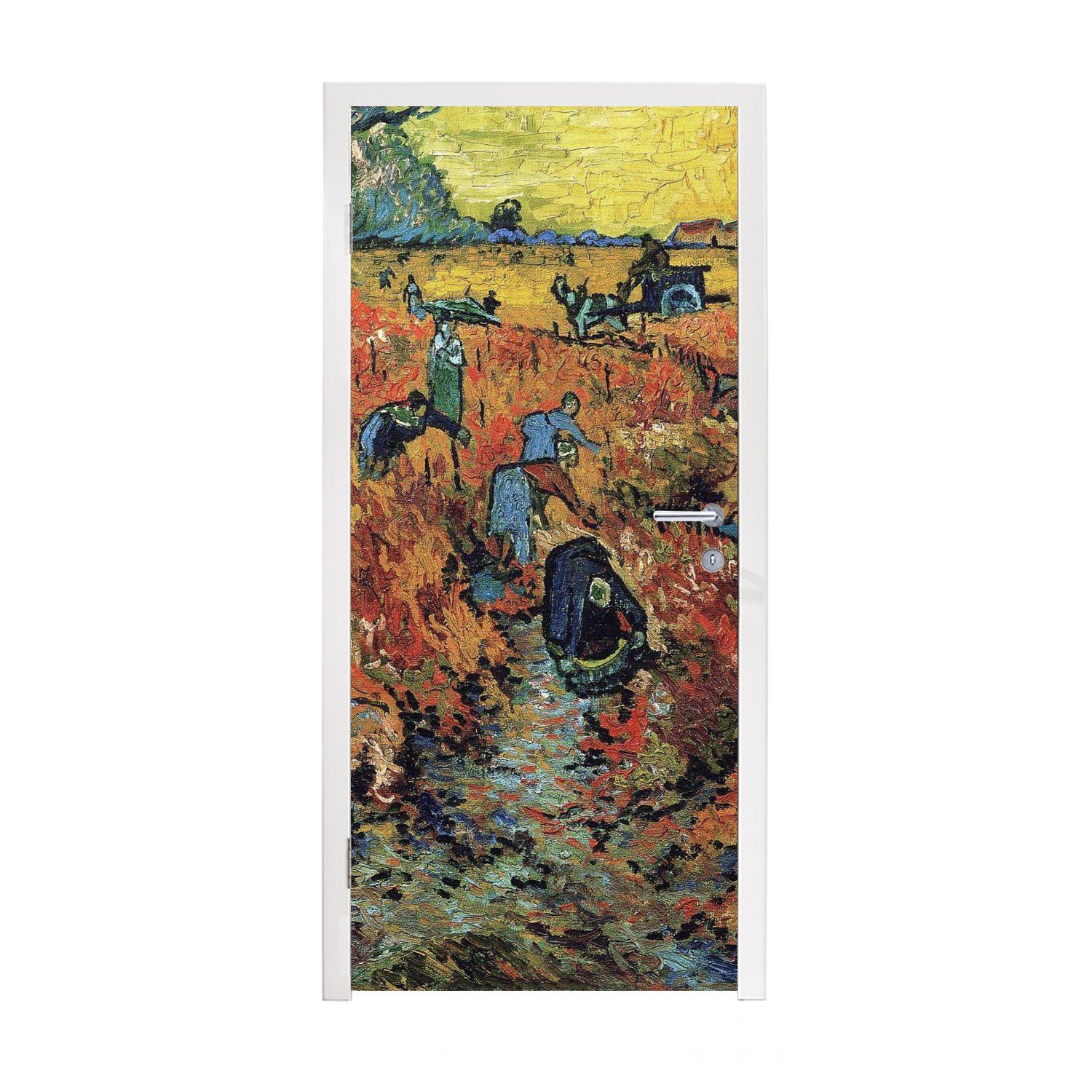 rote MuchoWow Der (1 Vincent Türtapete Türaufkleber, Weinberg bedruckt, Gogh, - 75x205 St), cm Tür, für Fototapete van Matt,