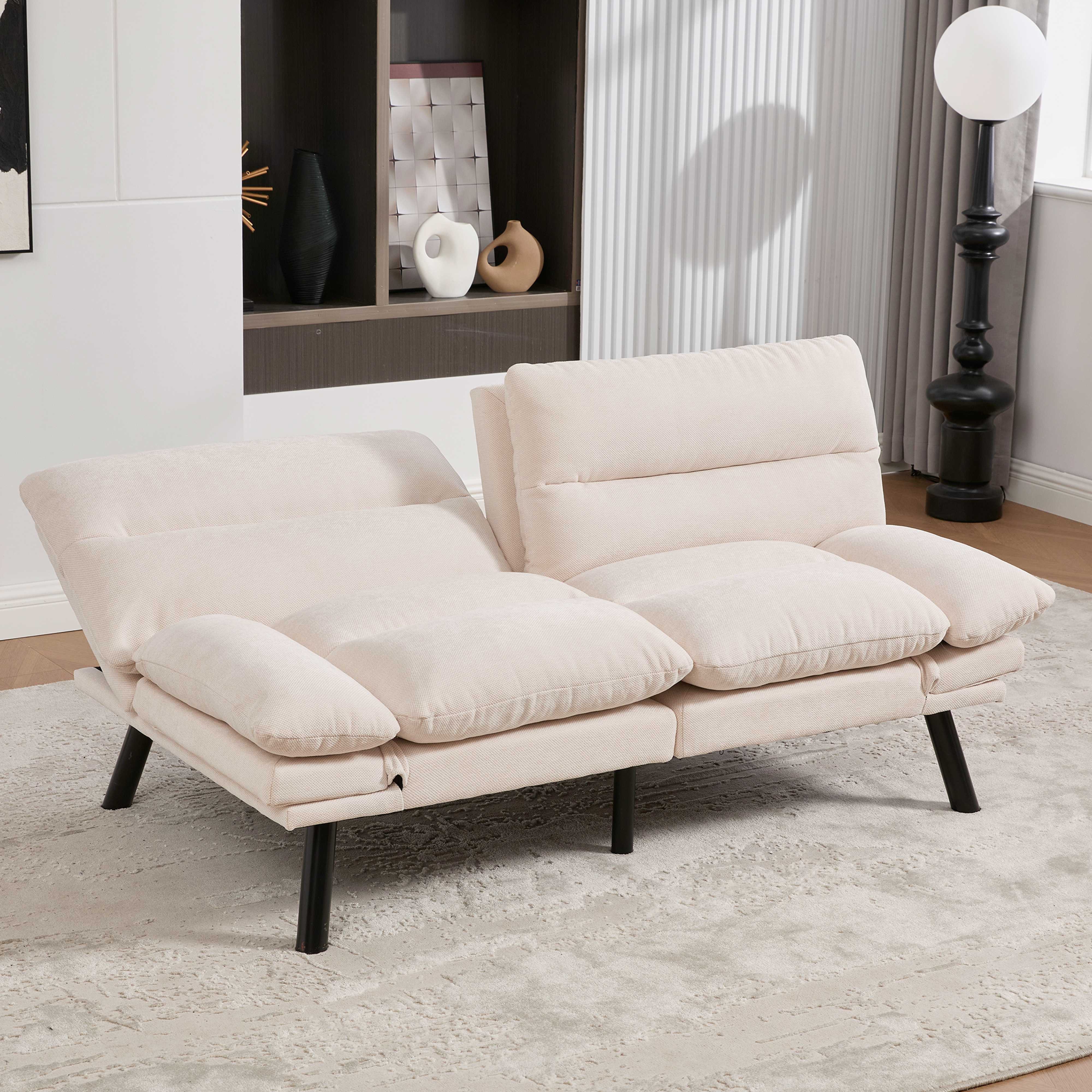 BlingBin 2-Sitzer Chenille-Zweisitzer, Verstellbares 2-Sitzer-Sofa aus Mikr günstig online kaufen