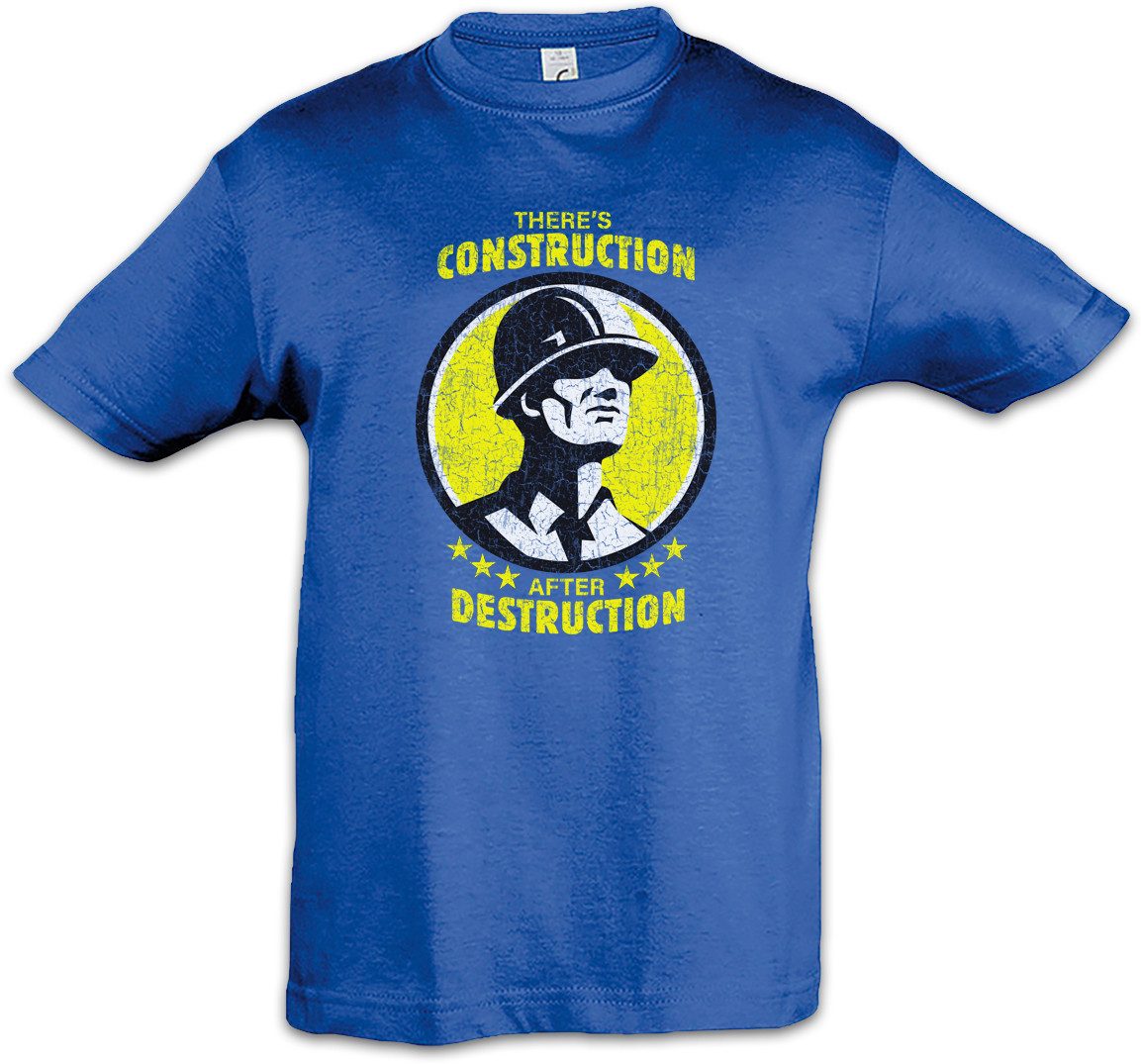 Print-Shirt Construction After Destruction Kinder T-Shirt Handwerker Maurer Mason