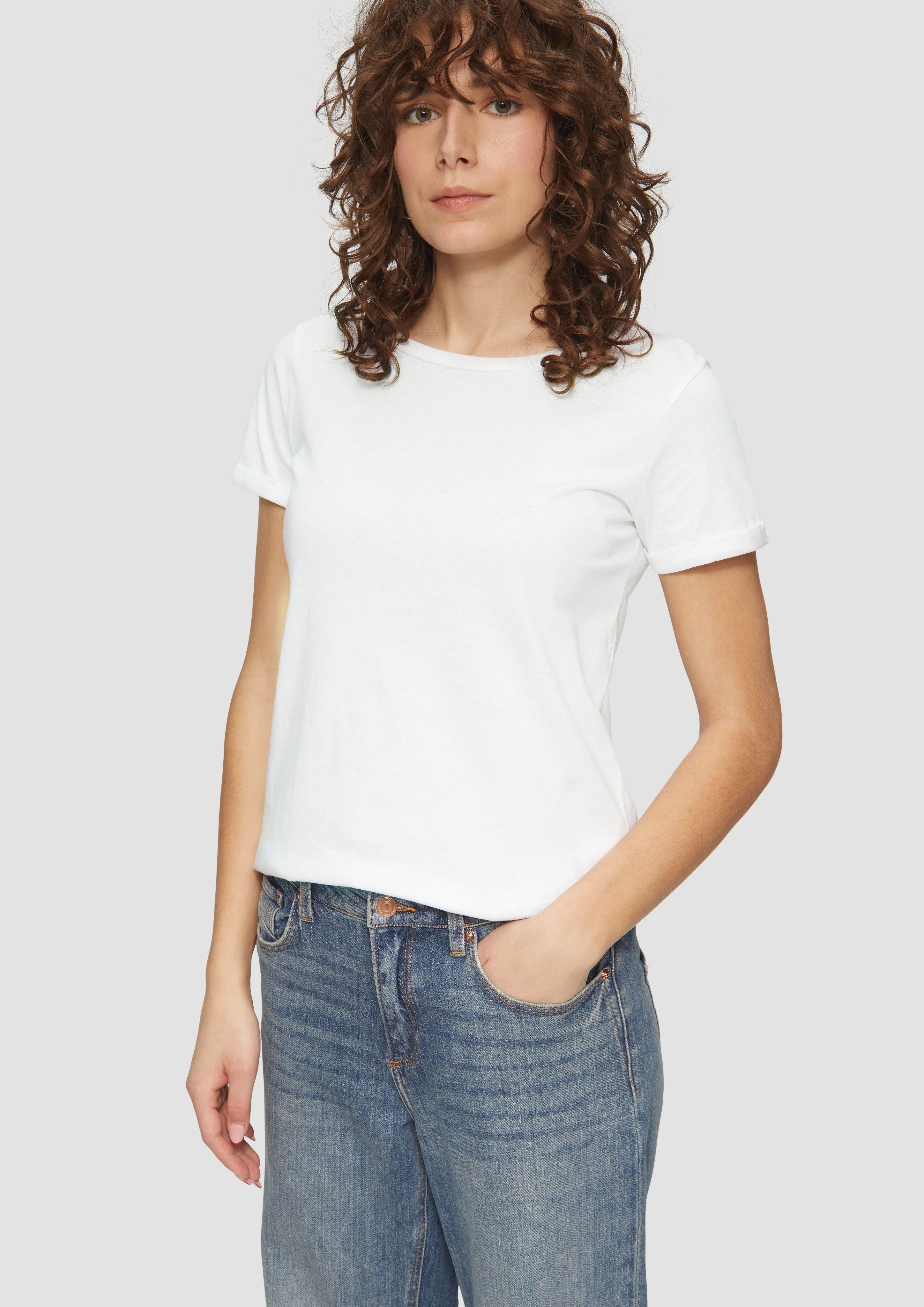 QS Kurzarmshirt Jerseyshirt mit Crew Neck günstig online kaufen