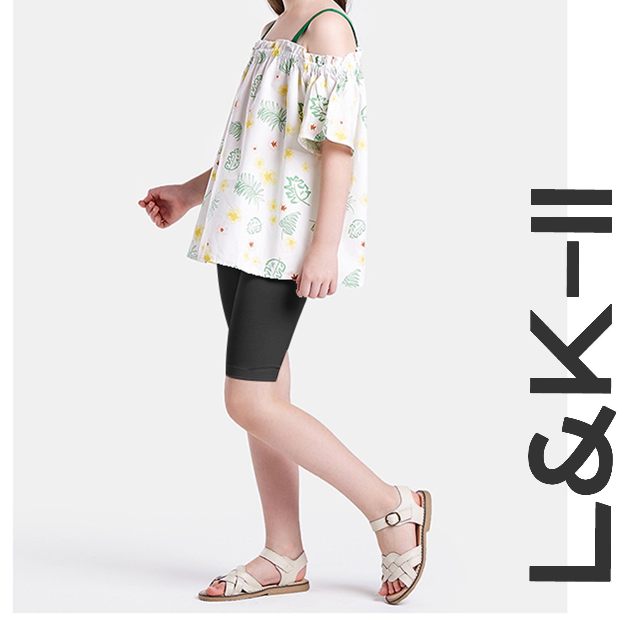 L&K-II Radlerhose 4532 (1er-Pack) Mädchen Leggings Kurz Radlerhose aus Baumwolle