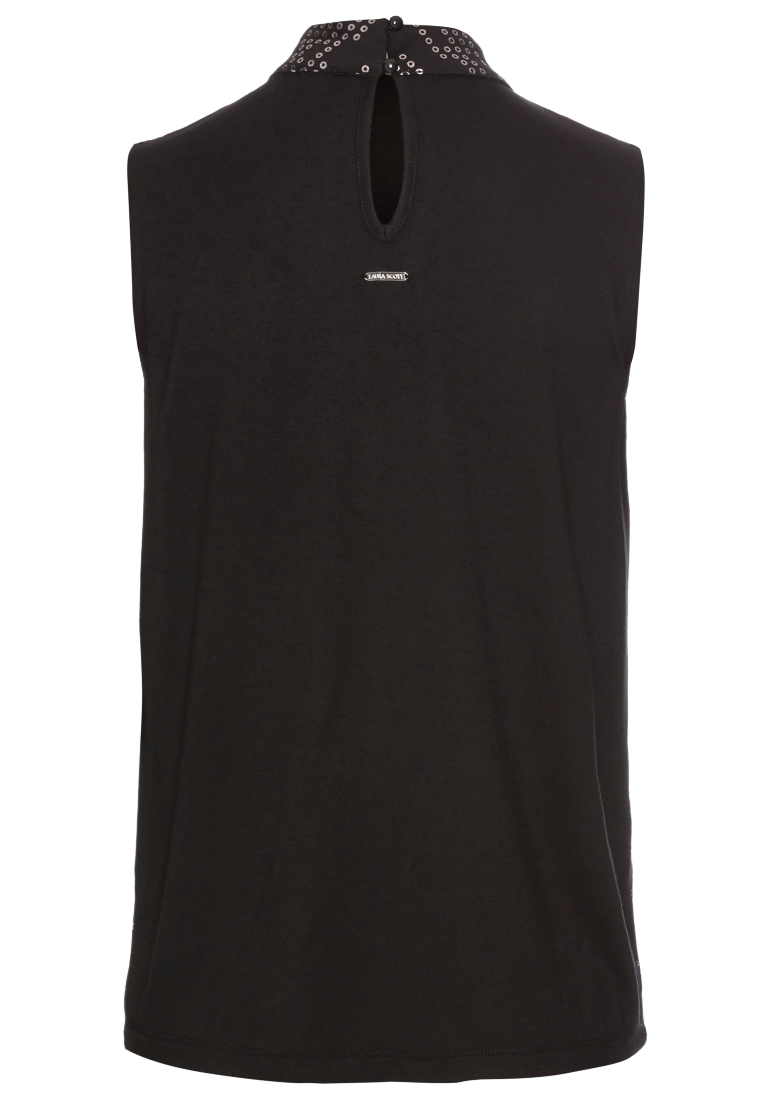 Laura Scott Shirttop aus elastischer Viskosemischung, mit Paillettenprint, ärmellos