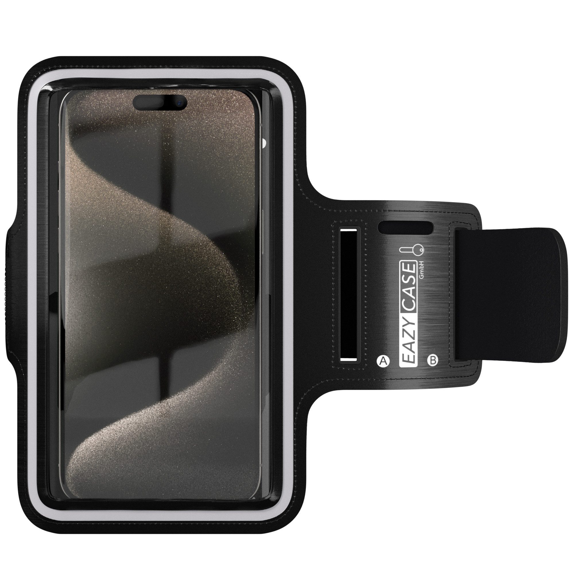 Handyhülle Universal Sportarmband mit Reflektor Schwarz