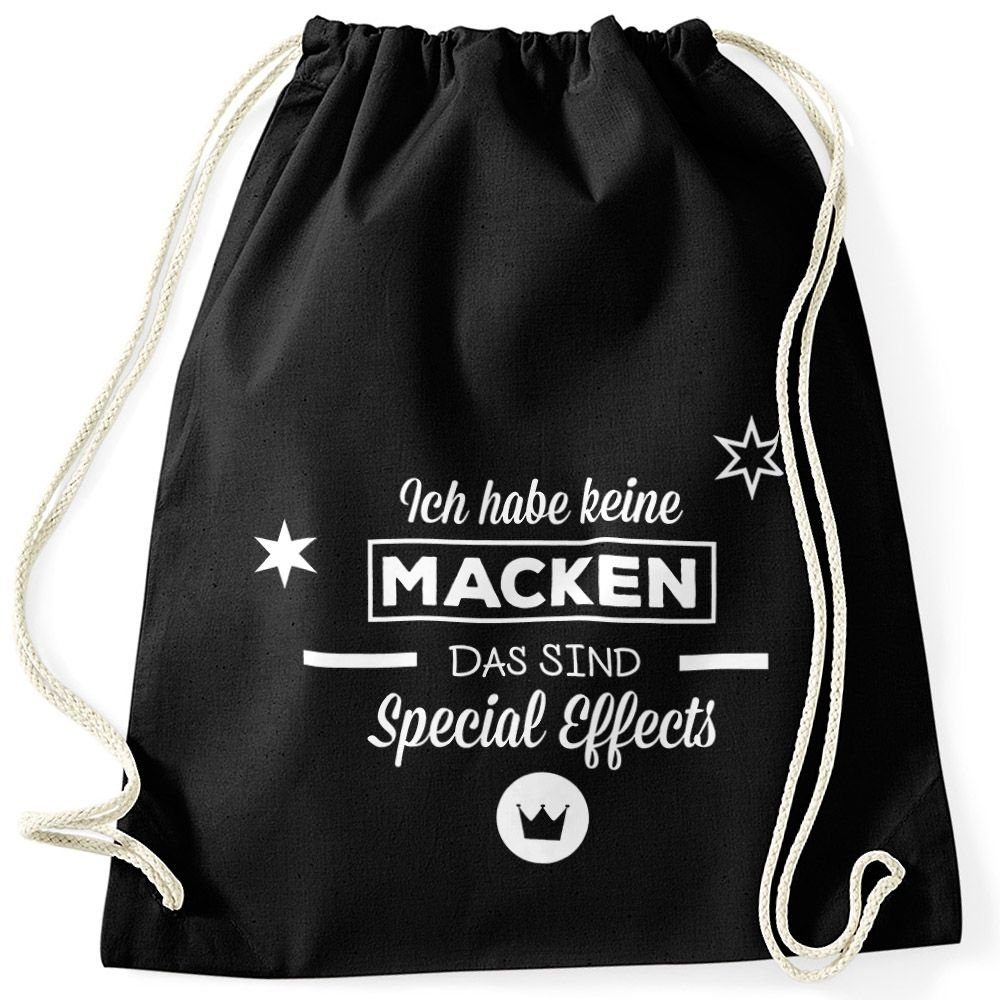 MoonWorks Turnbeutel Turnbeutel mit Spruch Ich habe keine Macken, das