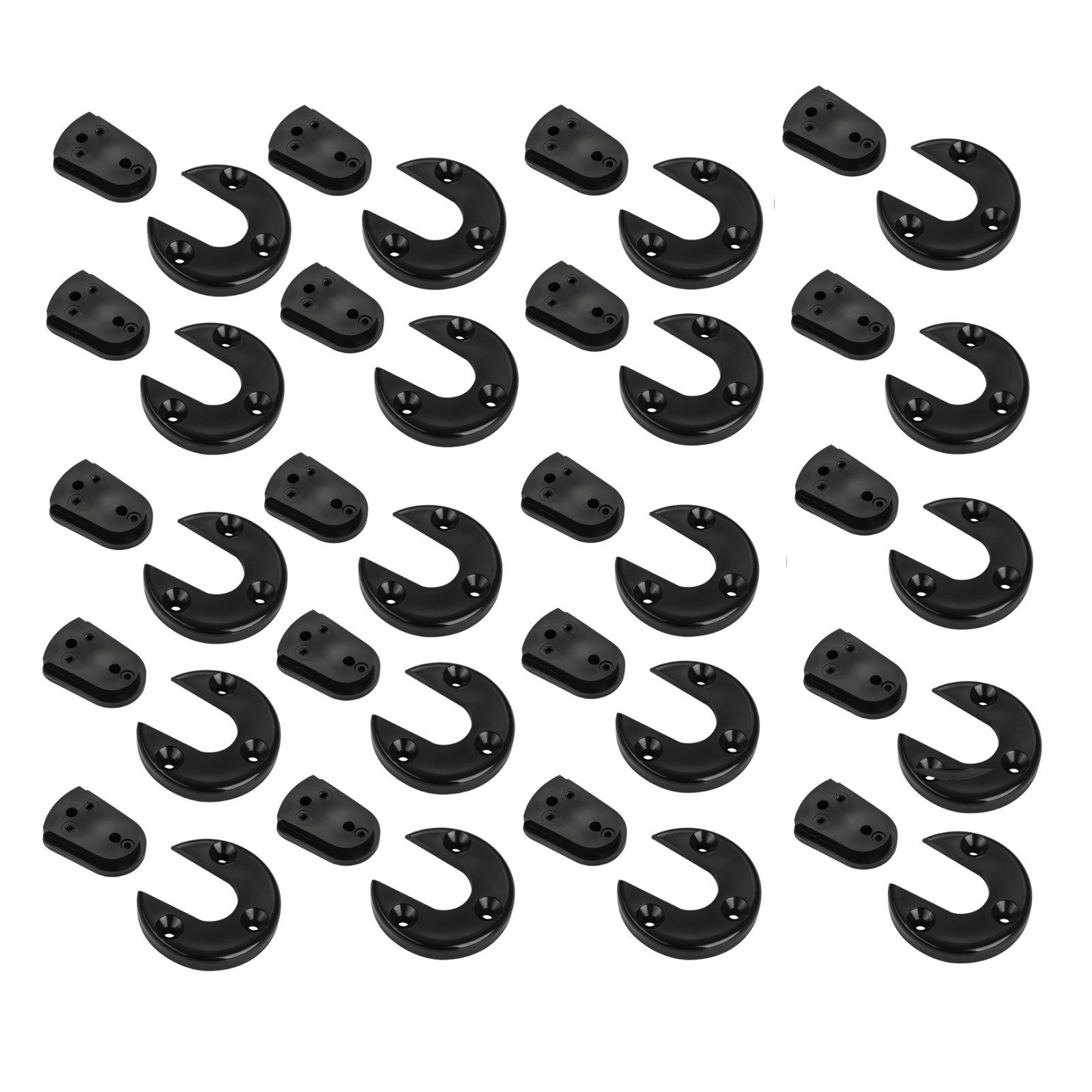 Möbelbeschlag 20 x Verbindungsbeschlag schwarz Ø 49 mm