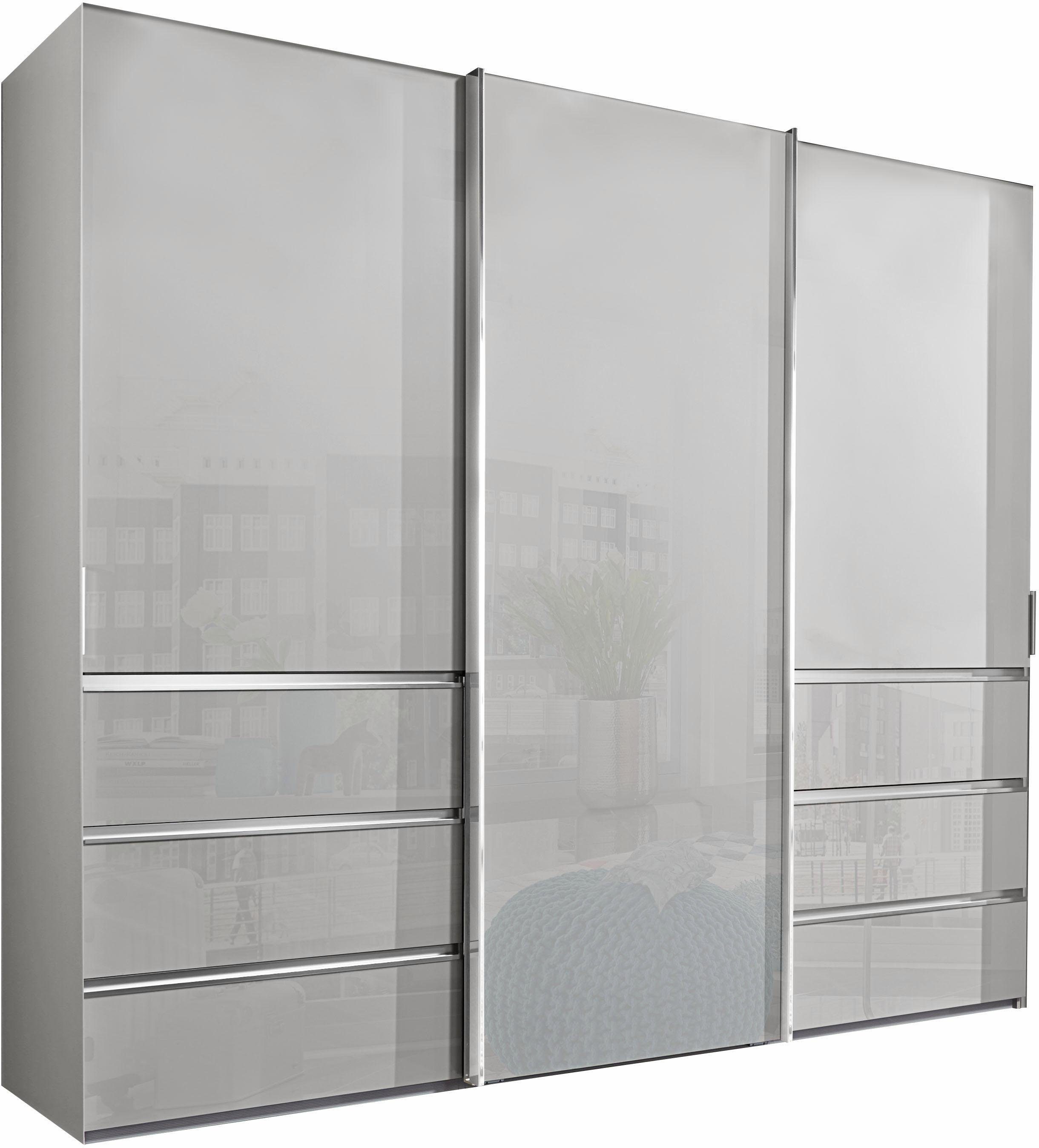 WIEMANN Malibu Schwebetürenschrank weiß/Weißglas mit Glasfront