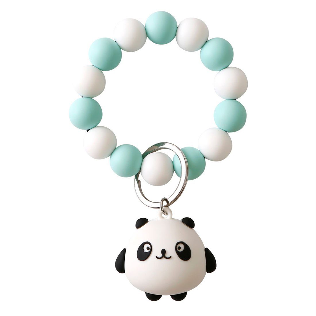 DÖRÖY Schlüsselanhänger Panda Silikon-Schlüsselanhänger für das Handgelenk mit Perlen grün