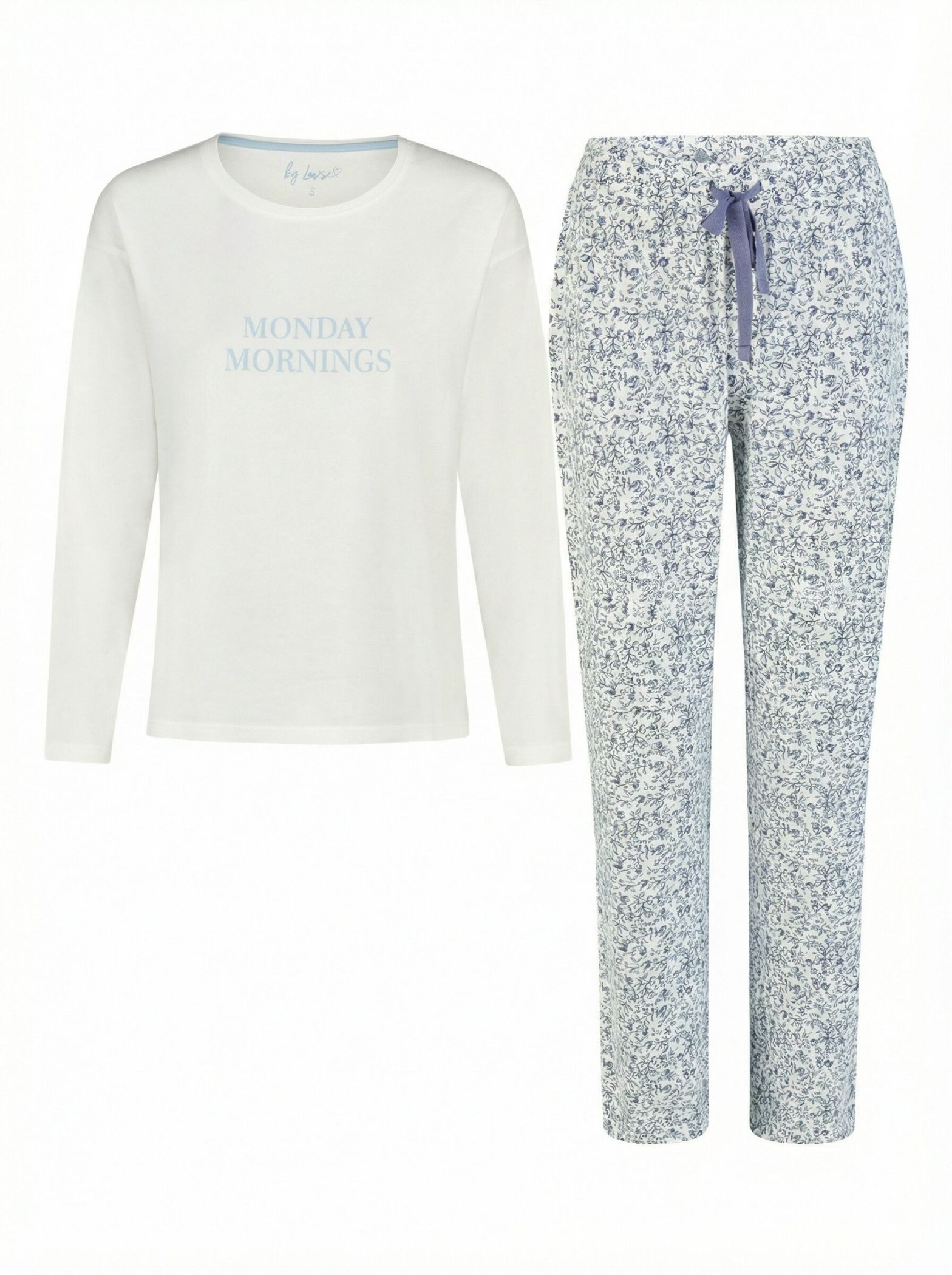 By Louise Schlafanzug by Louise Damen Pyjama Schlafanzug Nachtwäsche lang Hell Floral