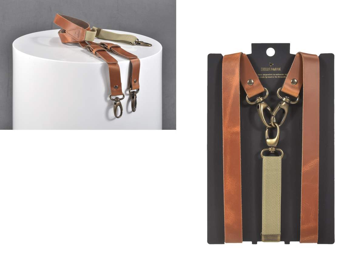 Sir Redman Hosenträger Leder mit Karabinerhaken günstig online kaufen