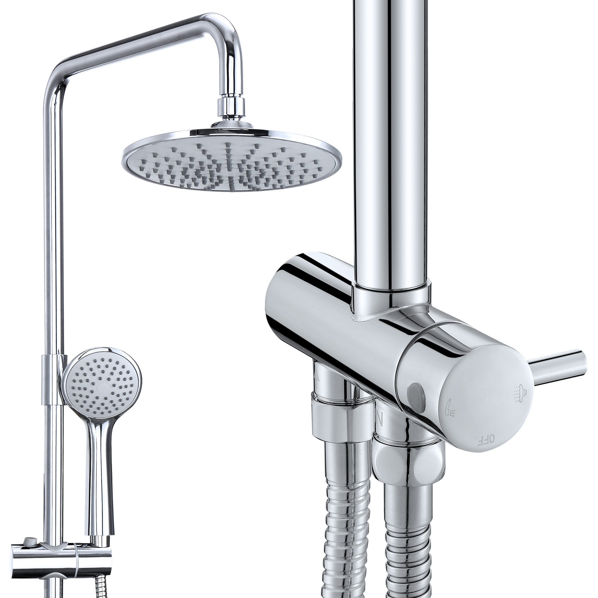 Duschsystem ohne Armatur Edelstahl Brausegarnitur mit Handbrause Dusche