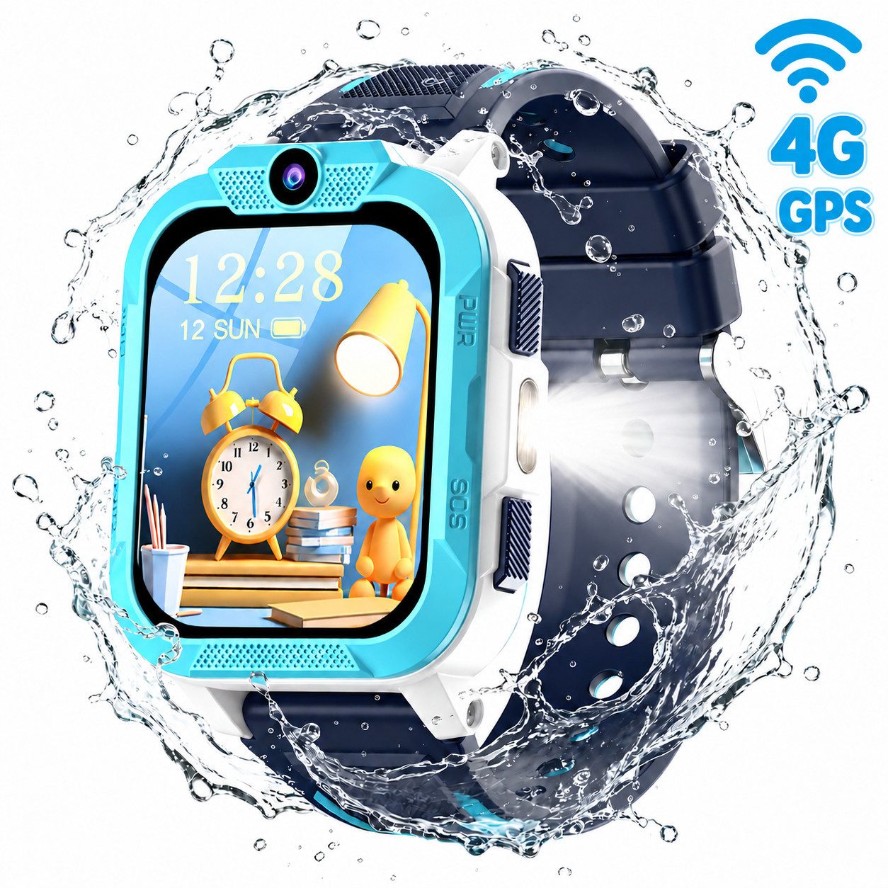 blackview Kinderuhr 2026 mit GPS und Telefon, Kamera-Funktion, Videoanruf Smartwatch, 1,85", GPS+LBS+WiFi, IP68, Knips-Freunde, Perfekte Geschenk für Kinder