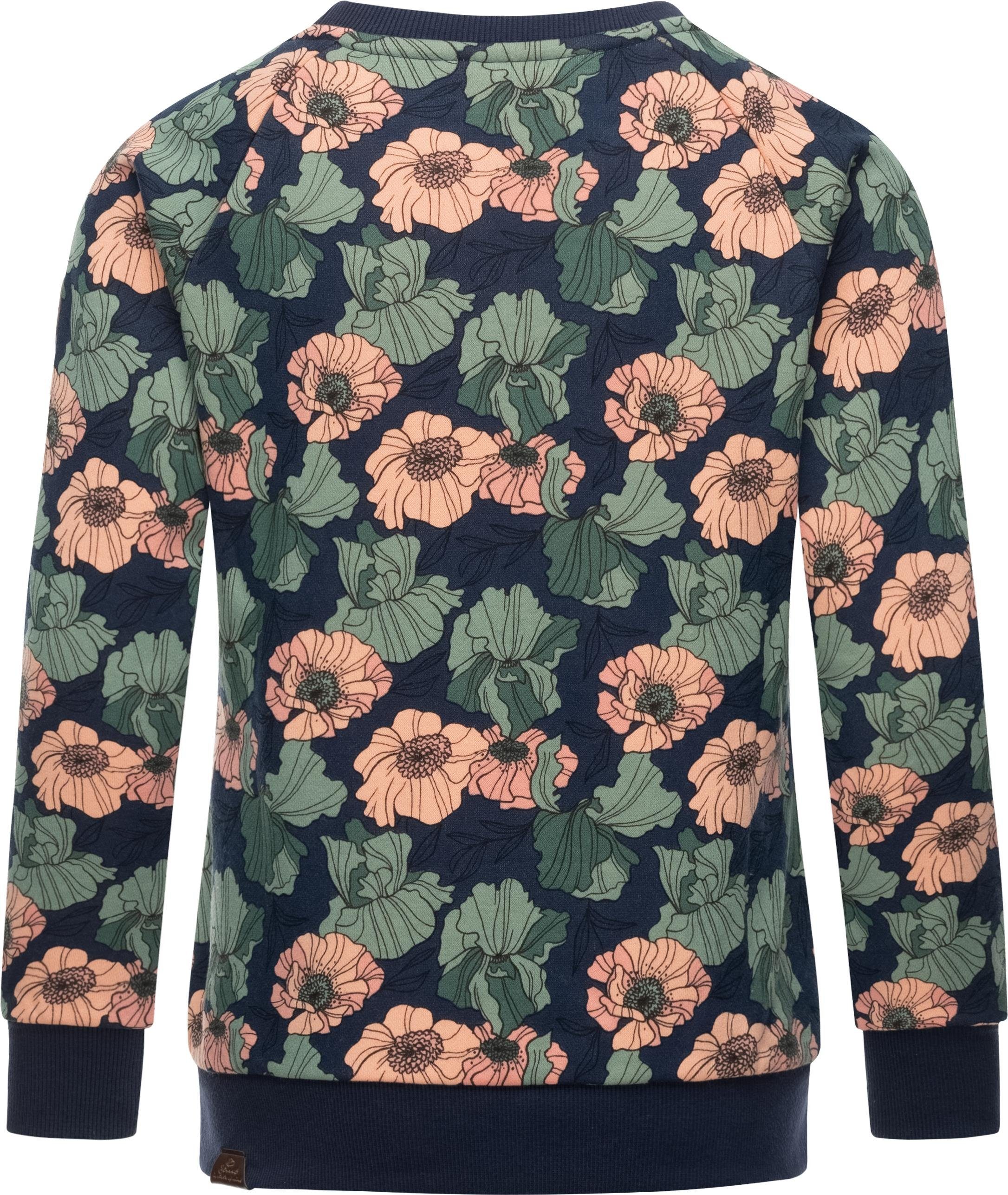 Mädchen Sweatshirt Ragwear Darinka navy Sweater Freesia Blumenmuster mit stylisches