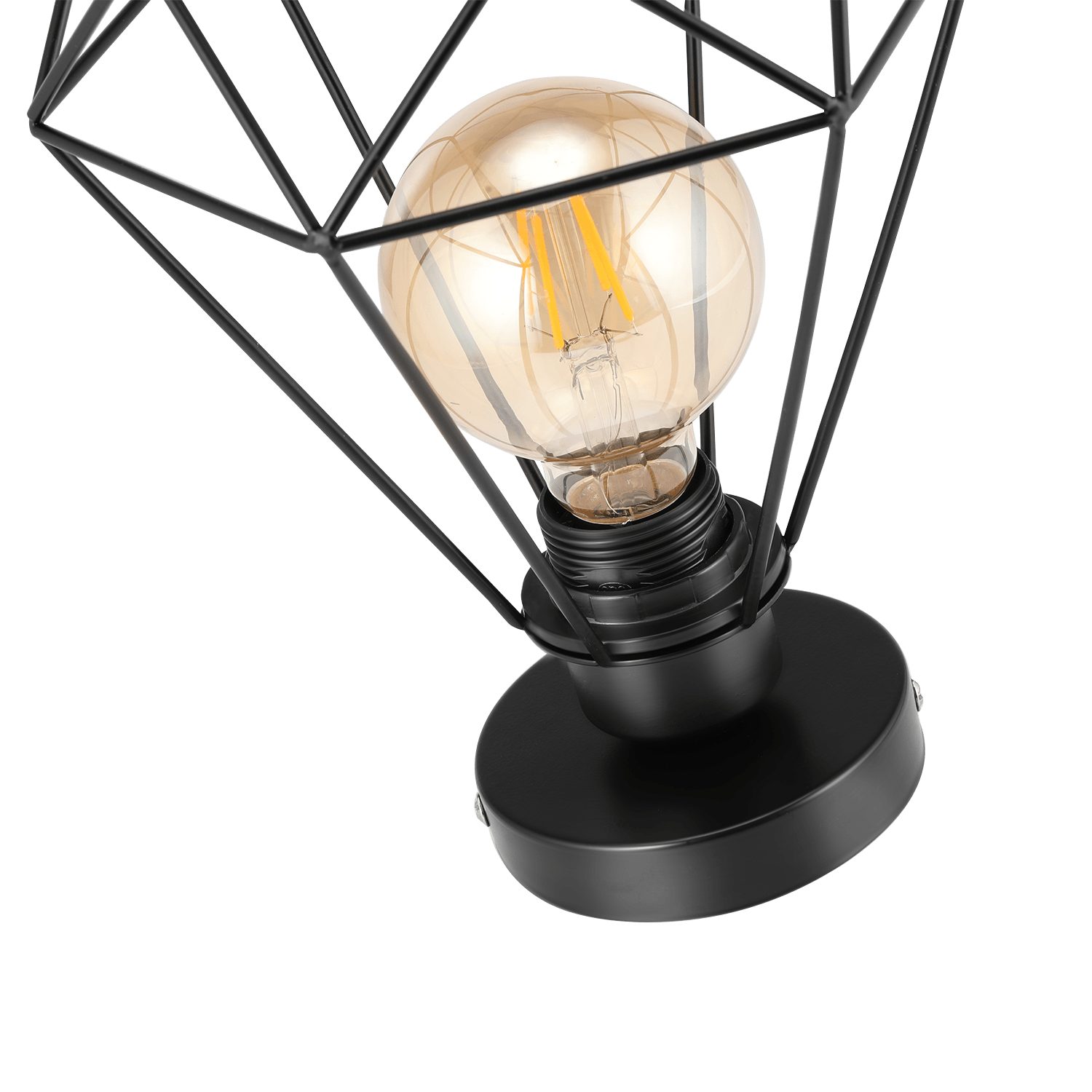 LETGOSPT Deckenleuchte LED Leuchte 1 Deckenlampe Glühbirne mit Diamant-Form E27 Stück Retro Metall