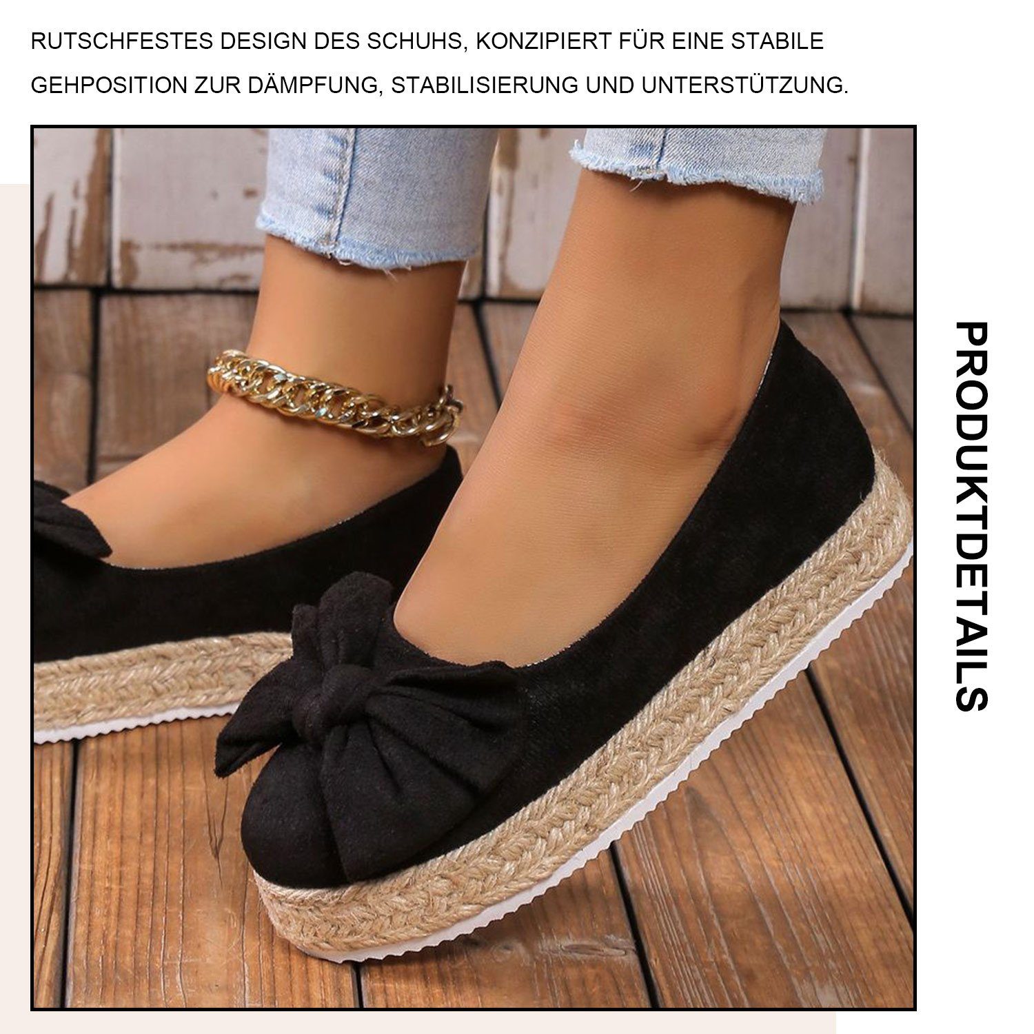 Daisred Loafer Turnschuhe Sneakers Schwarz Plattform Loafer Mode Damen