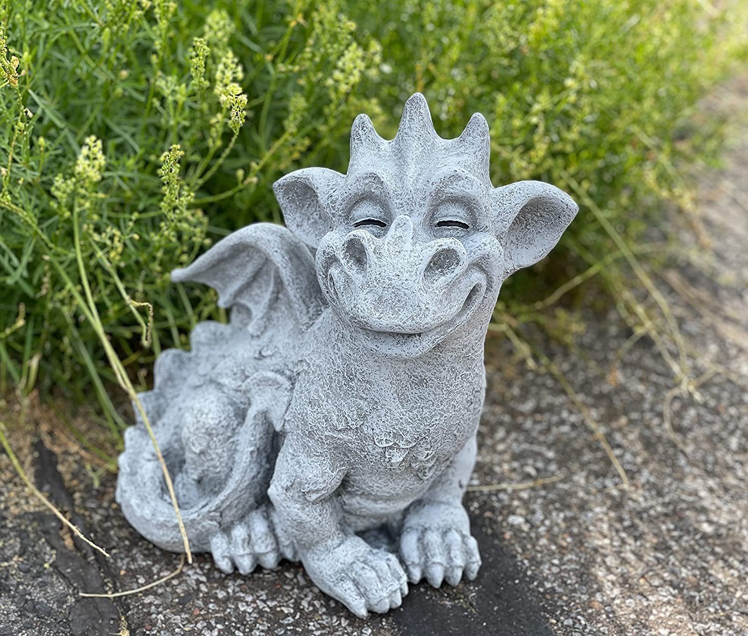 Style Steinfigur großer Cristiano Gartenfigur Drache Stone and