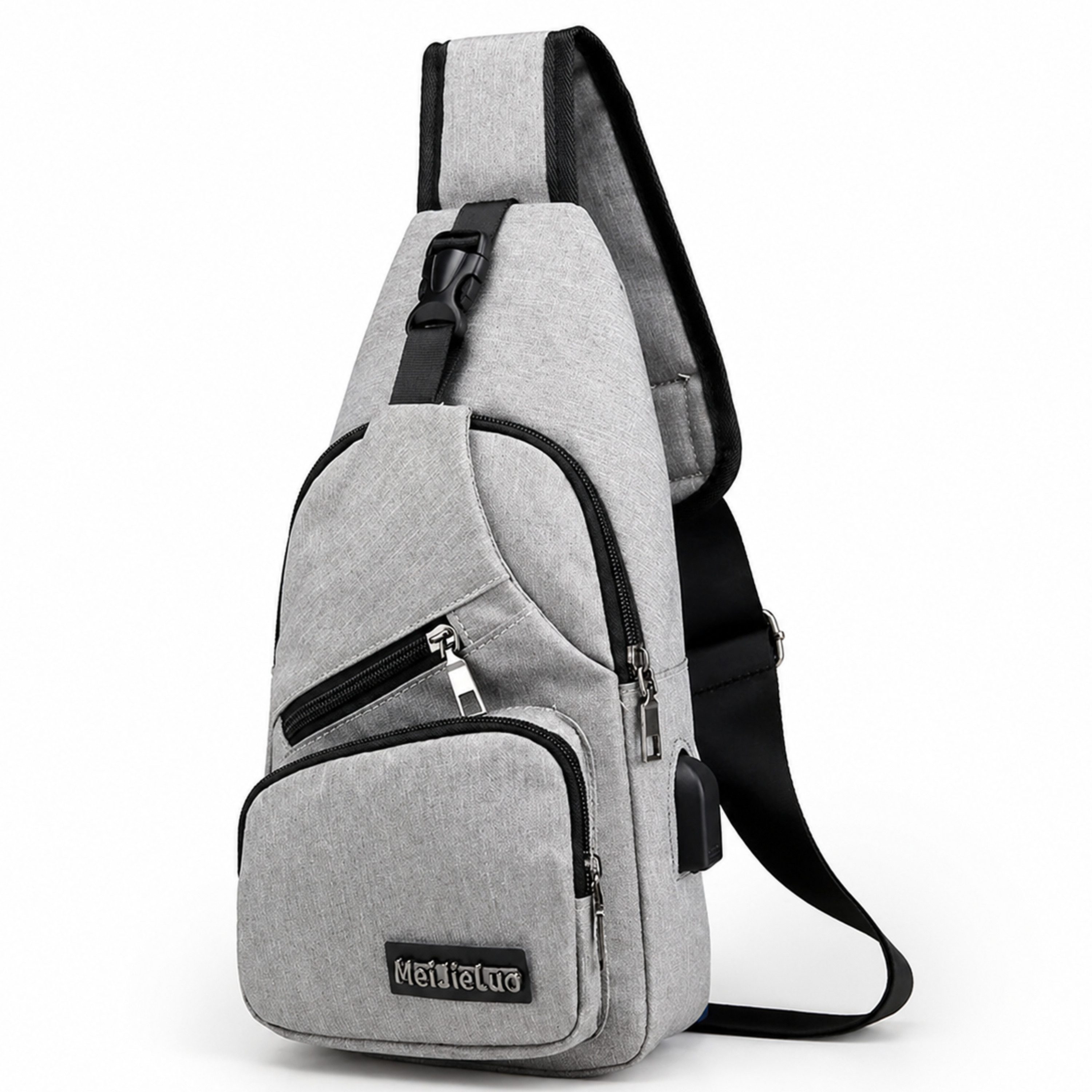 StellarLuma Umhängetasche Herren Tasche Umhängetasche Schultertasche Brusttasche Crossbody, Mit USB-Ladeanschluss, verstellbarem Riemen und vielen Fächern