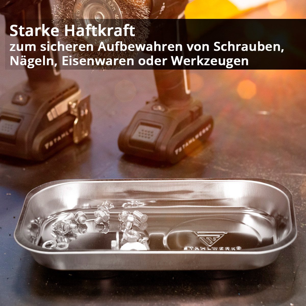 Thumbnail - STAHLWERK Magnethalter Magnetschale MS-28 ST 3er Set 237 x 136 x 28 mm