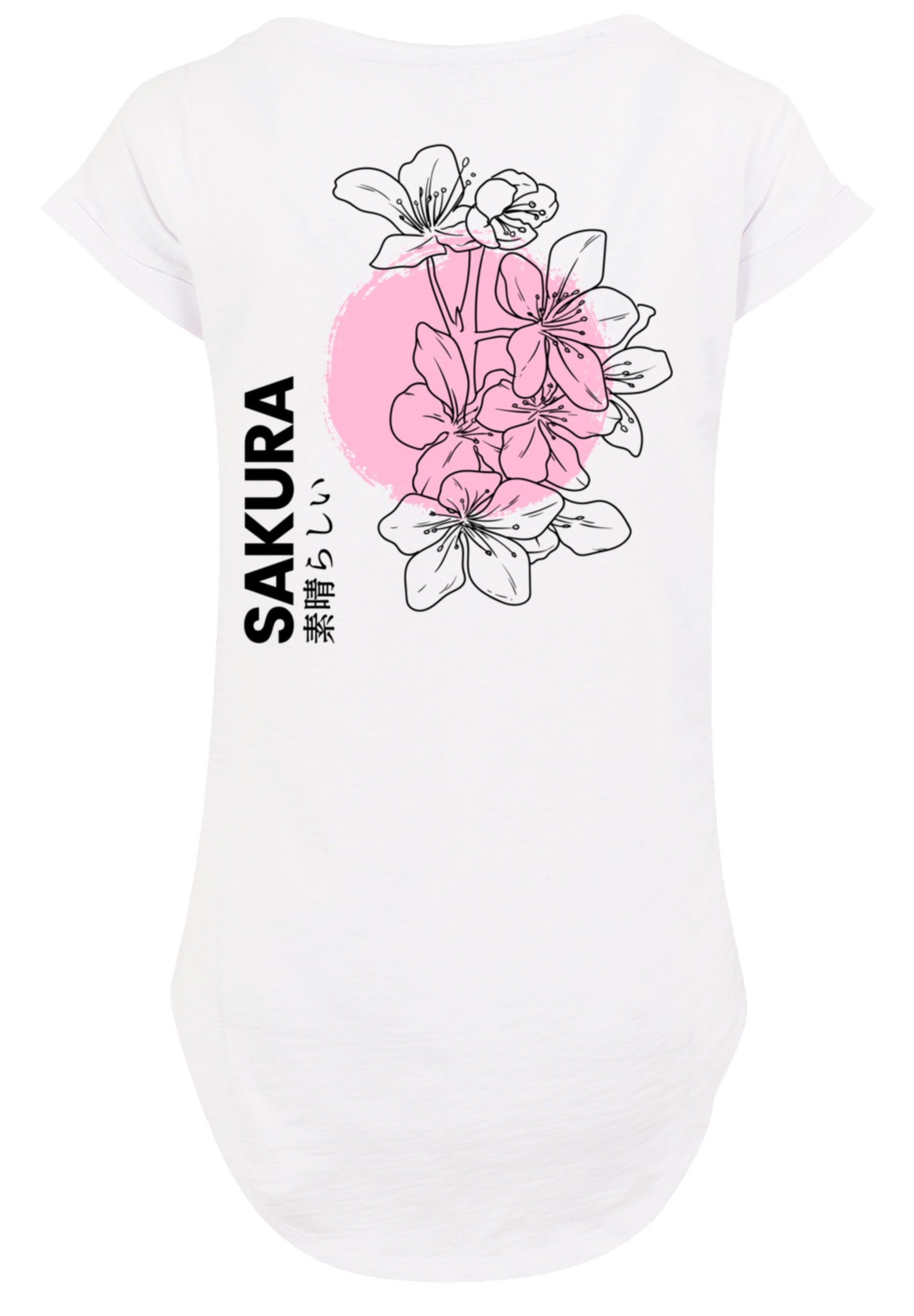 Grafik hohem T-Shirt weicher Baumwollstoff Sakura Tragekomfort Print, mit Japan Sehr F4NT4STIC