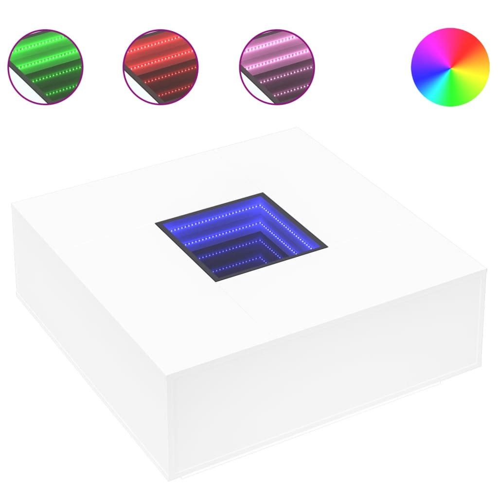 vidaXL Couchtisch Couchtisch mit Infinity-LED Weiß günstig online kaufen