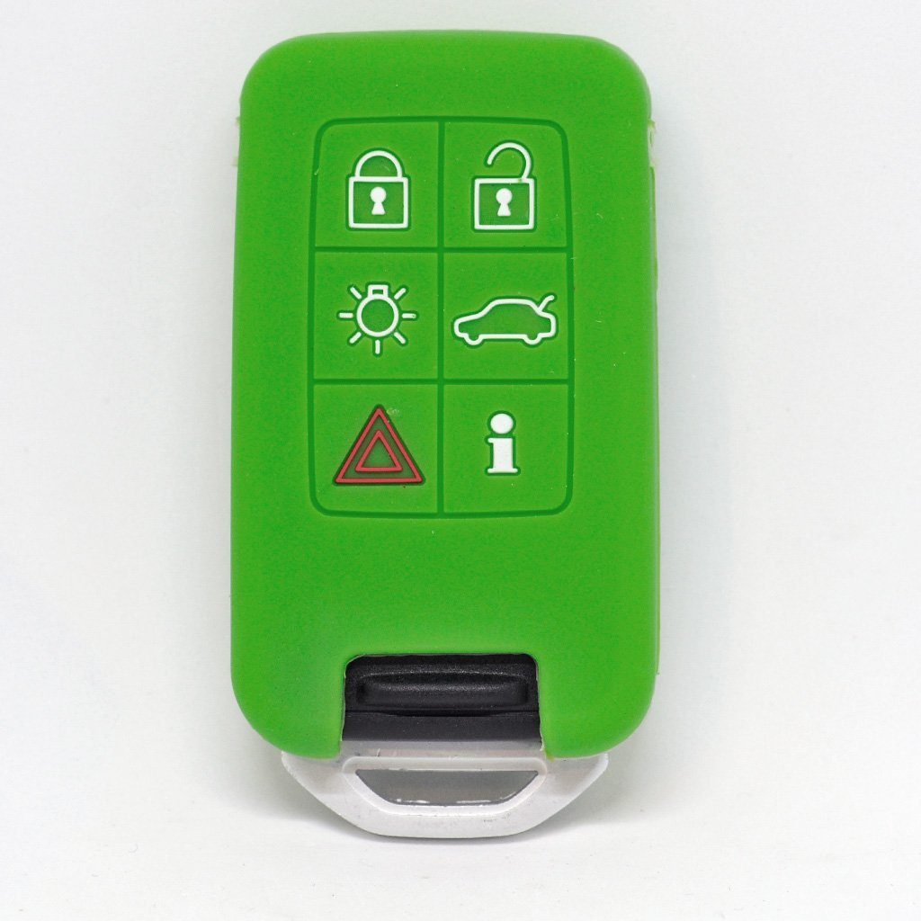 SMARTKEY Softcase Volvo Grün, Schlüsseltasche Silikon Autoschlüssel 6 für Tasten Smartkey Schutzhülle XC70 S80 S60 KEYLESS mt-key V70