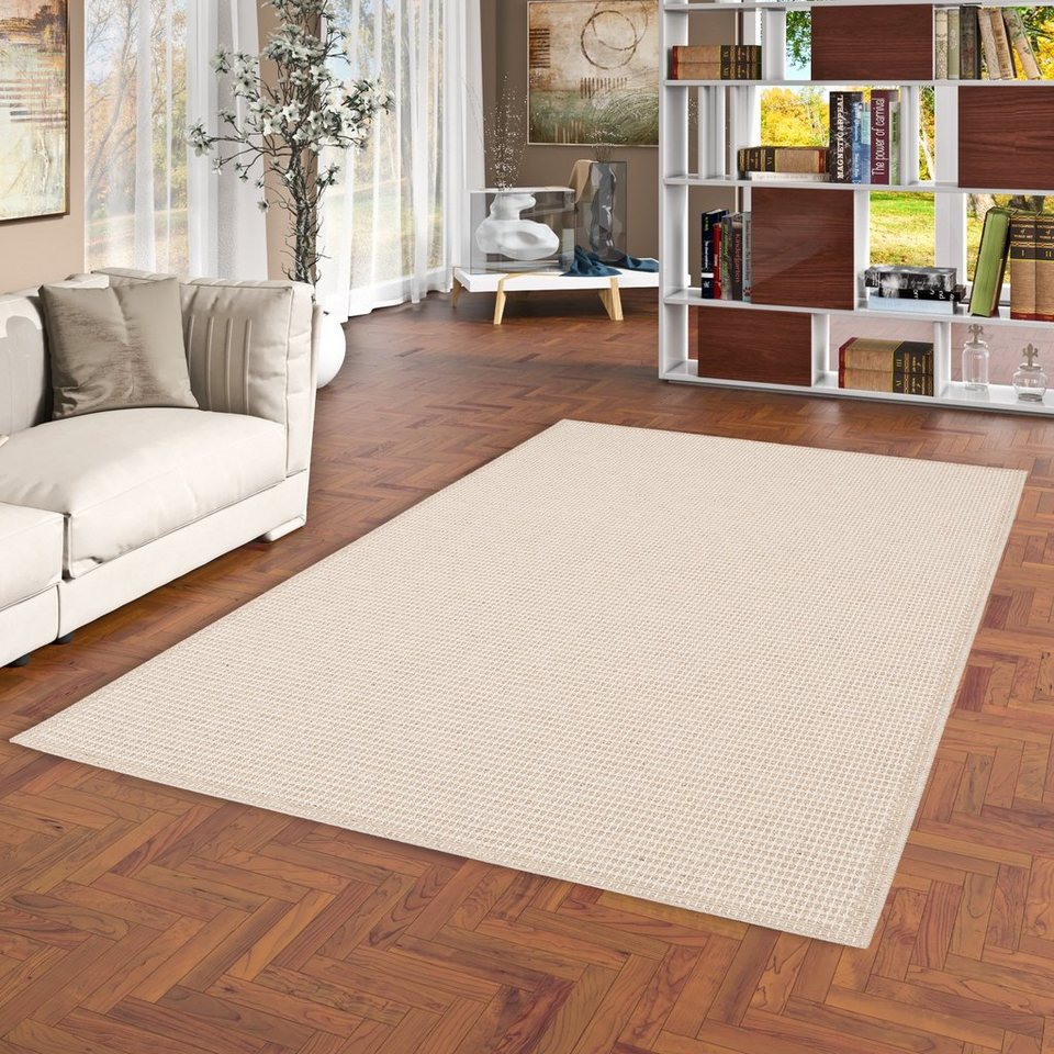 Wollteppich Natur Teppich Flachgewebe Casa Trend, Pergamon, Rechteckig, Höhe:  4 mm