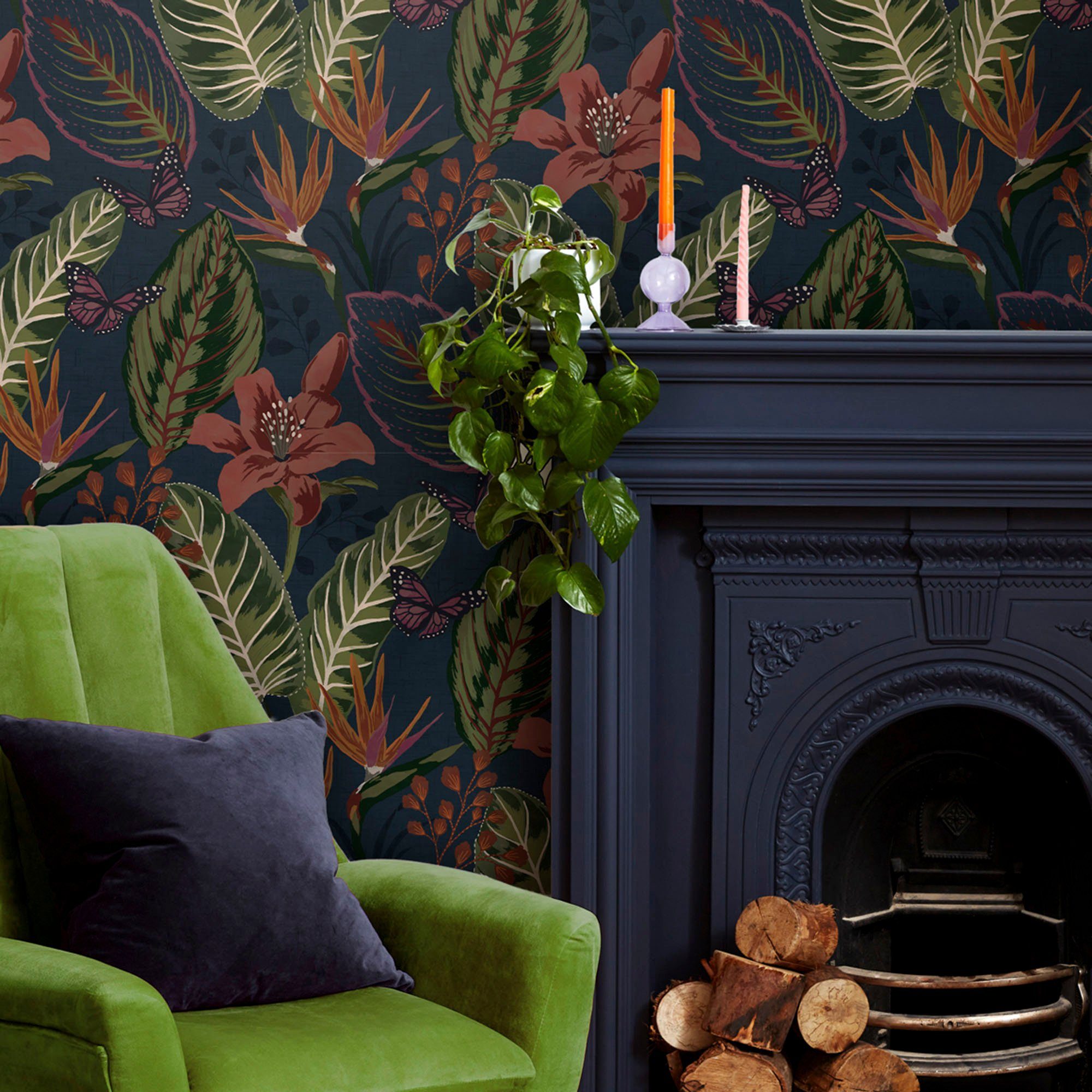 Envy Vliestapete Eden Night and Day, glatt, gemustert, (1 St), gemustert, FSC® zertifiziert, mit lebhaftem Druck, 10 Meter Länge