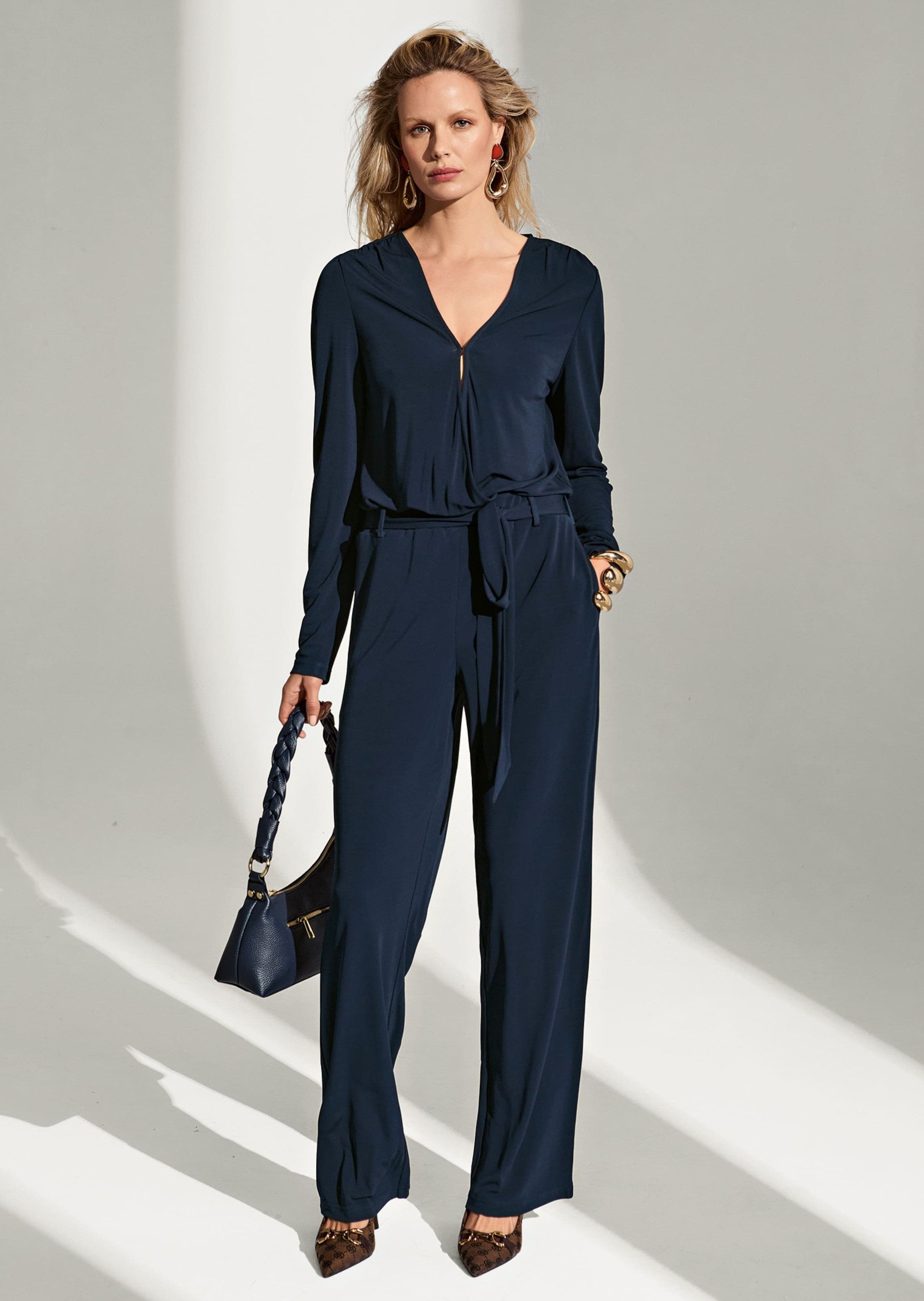 MADELEINE Jumpsuit Overall mit breitem Bindeband