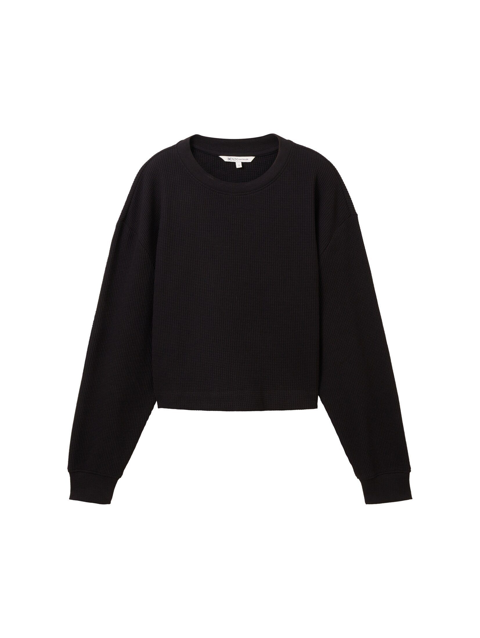 Sweatshirt deep TAILOR Denim Cropped black Sweatshirt TOM