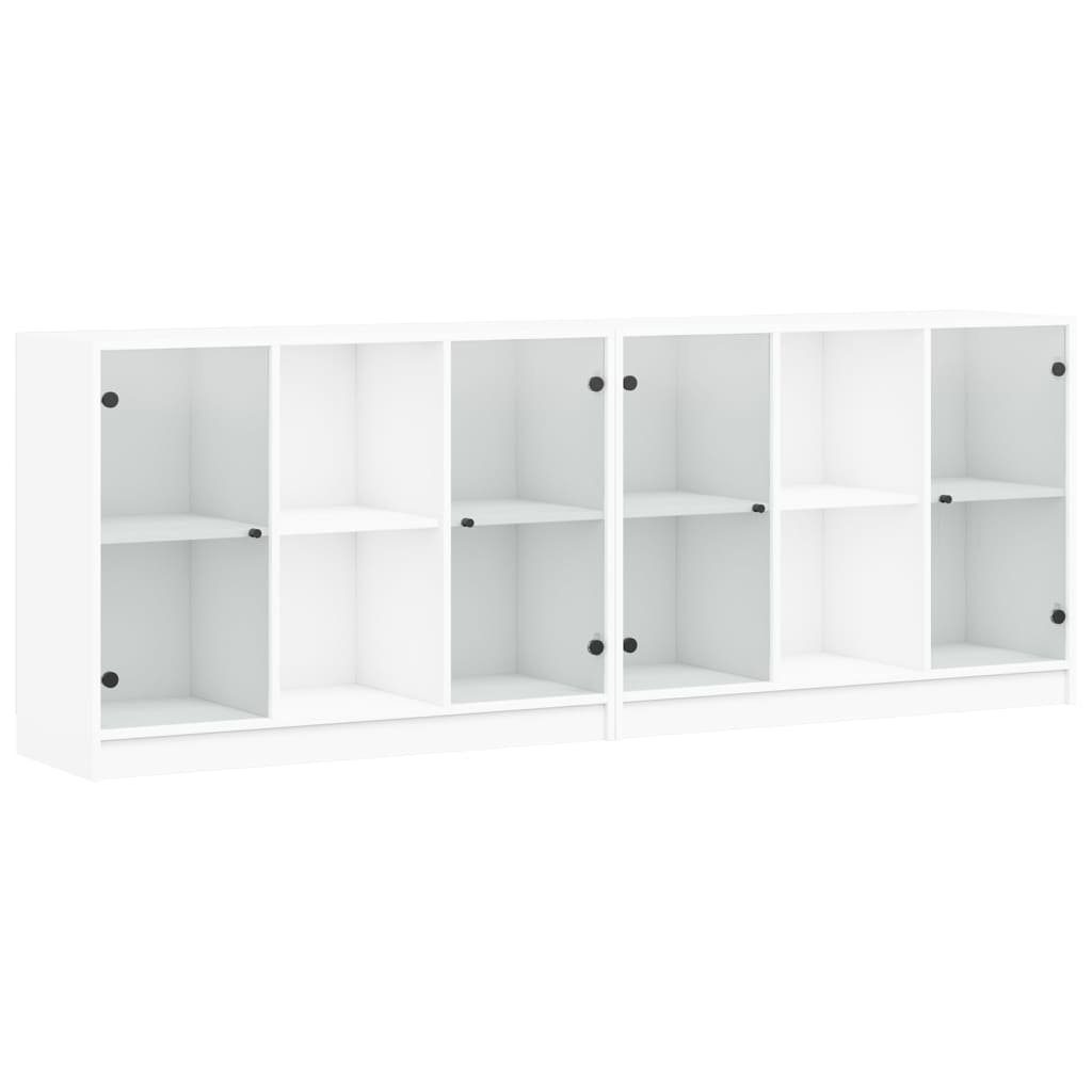 vidaXL Sideboard Bücherschrank mit Türen Weiß 204x37x75 cm Holzwerkstoff (1 St)