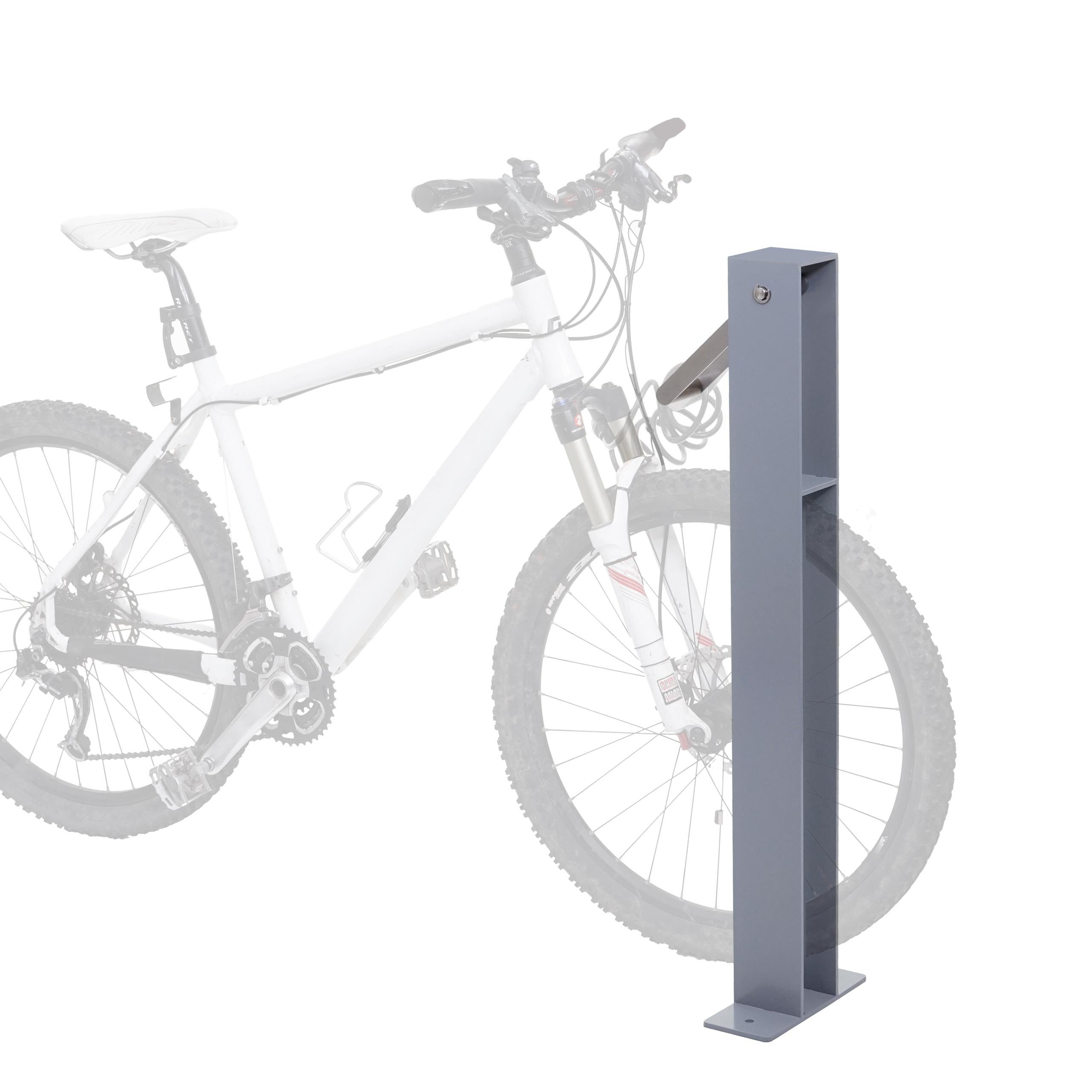 PROREGAL® Fahrradständer Fahrradbügel 96x24x10cm Anlehnbügel verzinkter Stahl Grau/Anthrazit