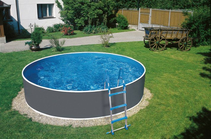 Thumbnail - KONIFERA Rundpool Standard (Set), Mit Stanzung in der Stahlwand für Einbauskimmer und Einlaufdüse