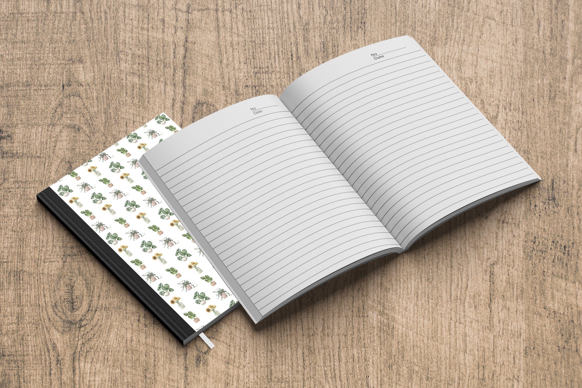 Tagebuch, 98 Notizbuch Journal, - Haushaltsbuch Muster, Notizheft, Pastell A5, Seiten, MuchoWow Merkzettel, - Pflanzen