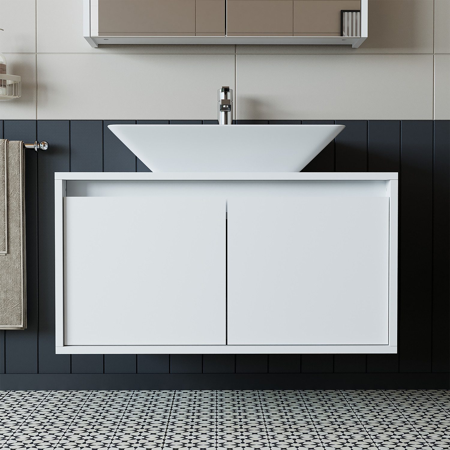 Roomart Badmöbel-Set, (Badezimmermöbel ATLANTIC 85cm in günstig online kaufen