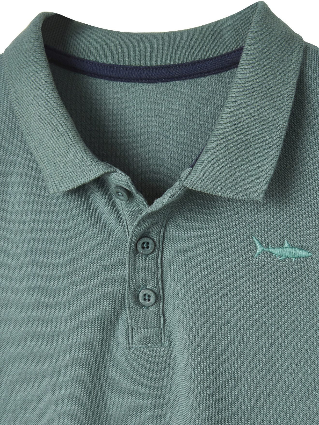 vertbaudet Poloshirt Jungen Poloshirt, kurze Ärmel Stickerei