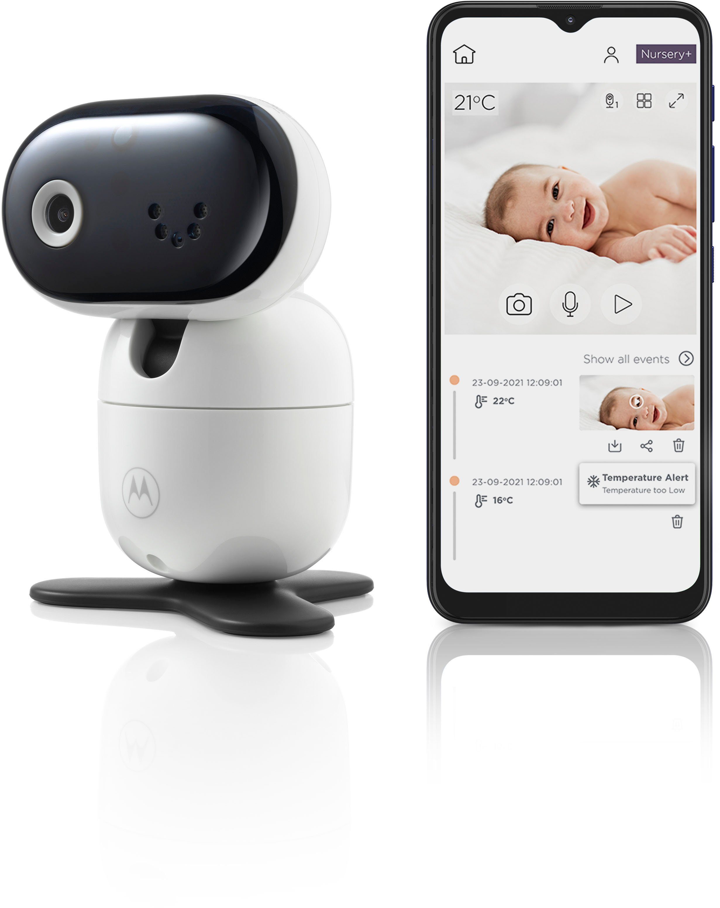 Motorola Babyphone Video Nursery PIP 1010 Connect WiFi, Kamera