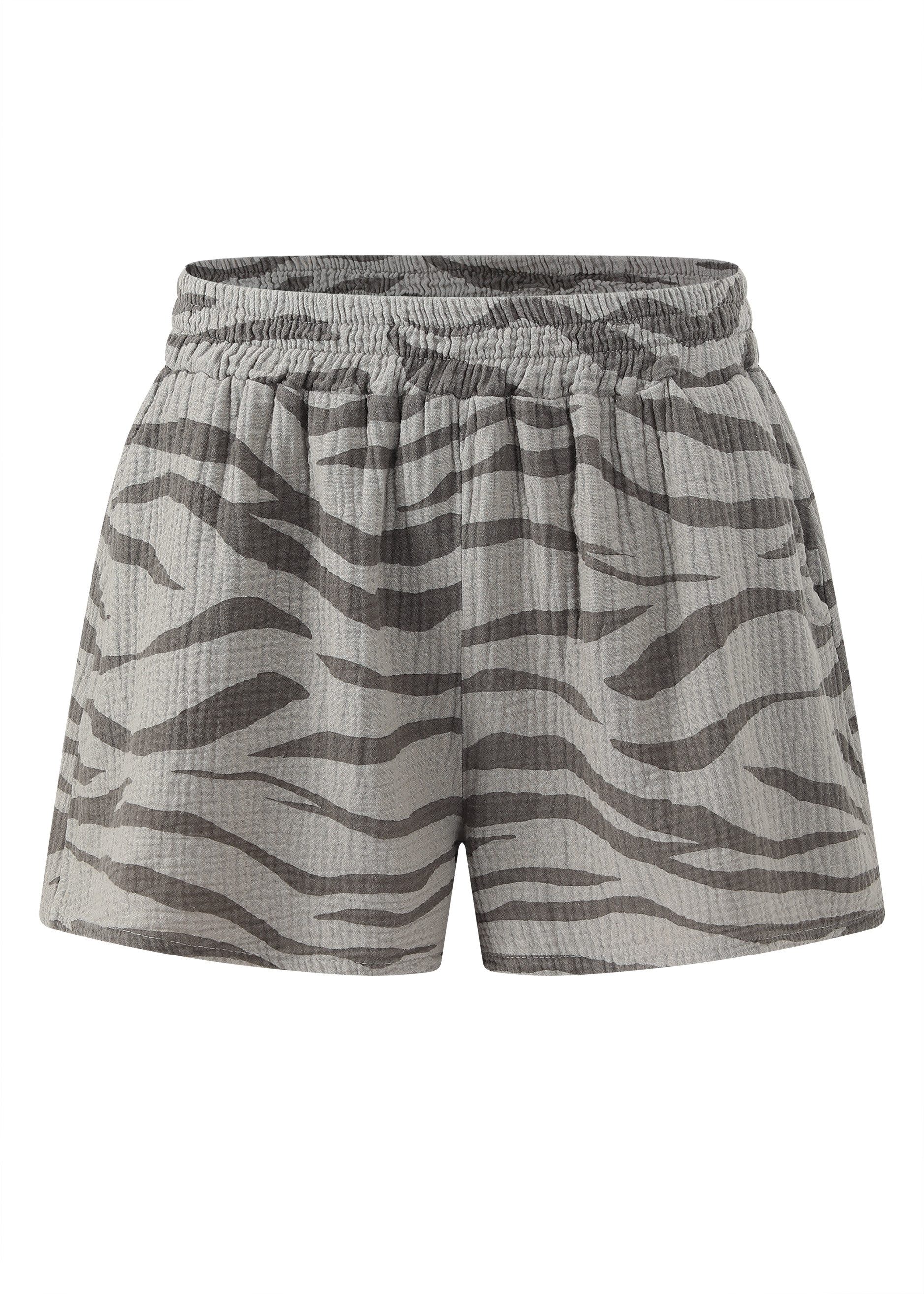 SASSYCLASSY Shorts Musselin Shorts mit Print Damen Bedruckte Baumwollshorts günstig online kaufen