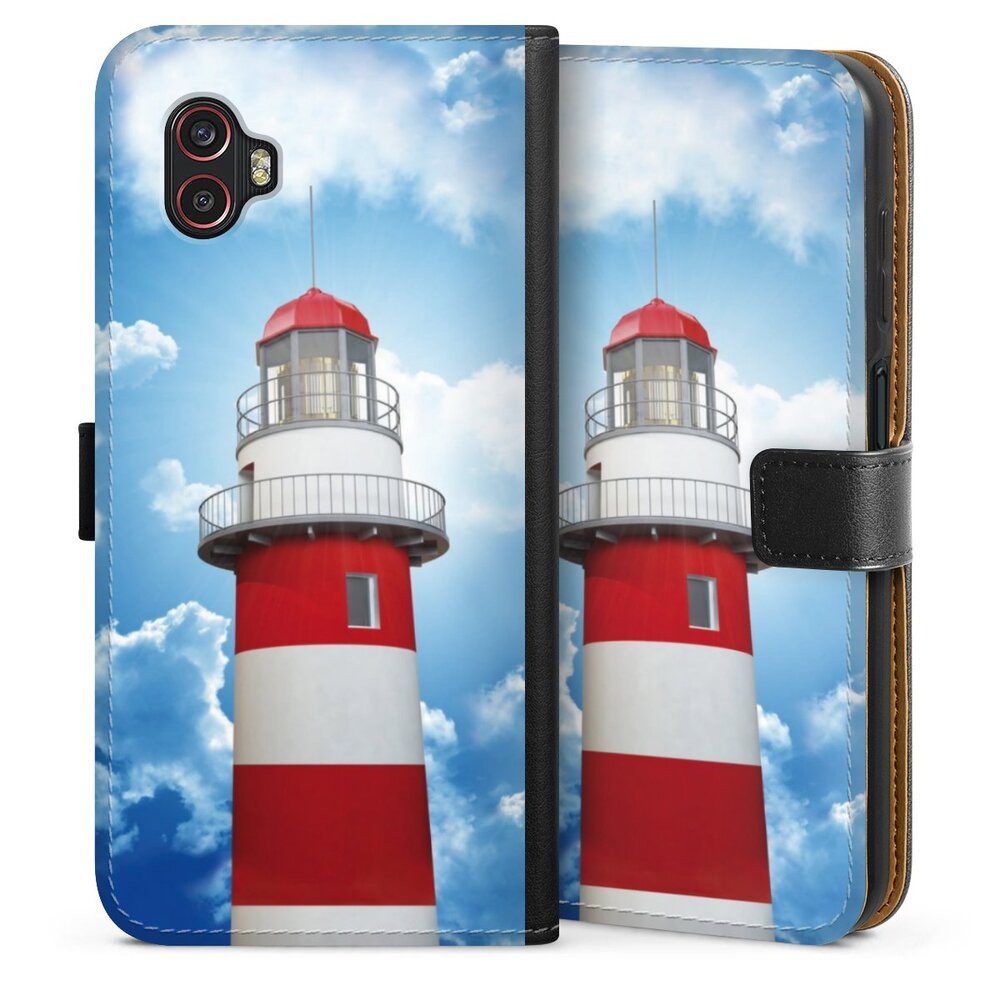 DeinDesign Handyhülle Leuchtturm Wolke Himmel Leuchtturm, Samsung Galaxy XCover 6 Pro Hülle Flip Case Klapphülle