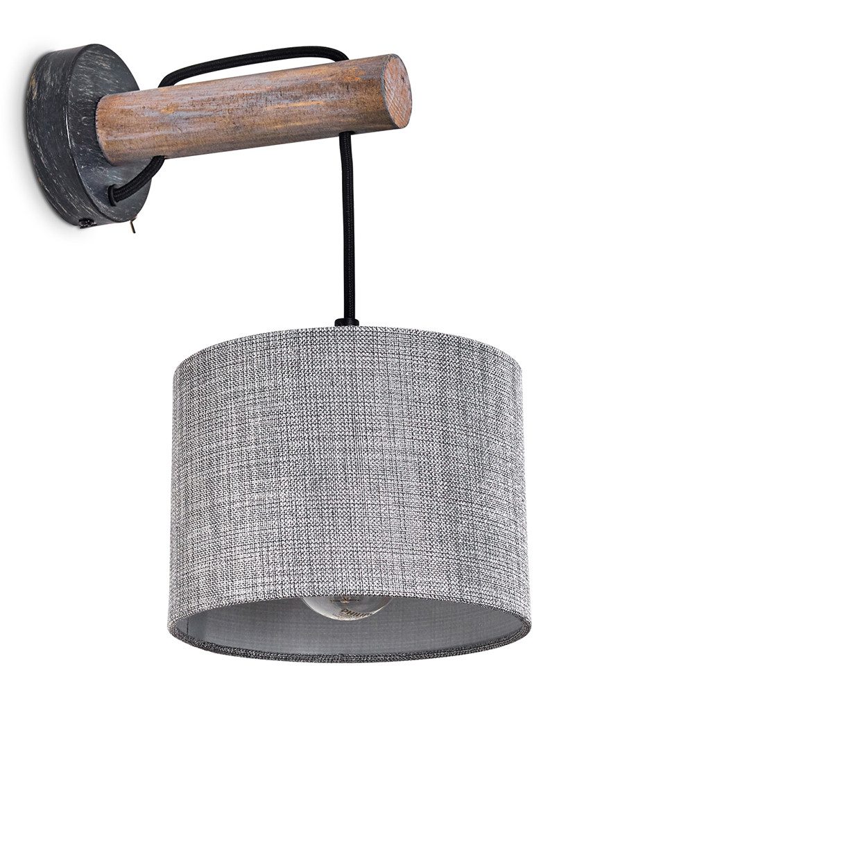 hofstein Wandleuchte »Laives« Wandlampe aus Metall/Holz/Textil günstig online kaufen