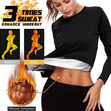 GOLDEN Trainingsshirt Sauna Shirt Schwitzanzug Shirt Waist Trainer Body Shaper Lange Ärmel