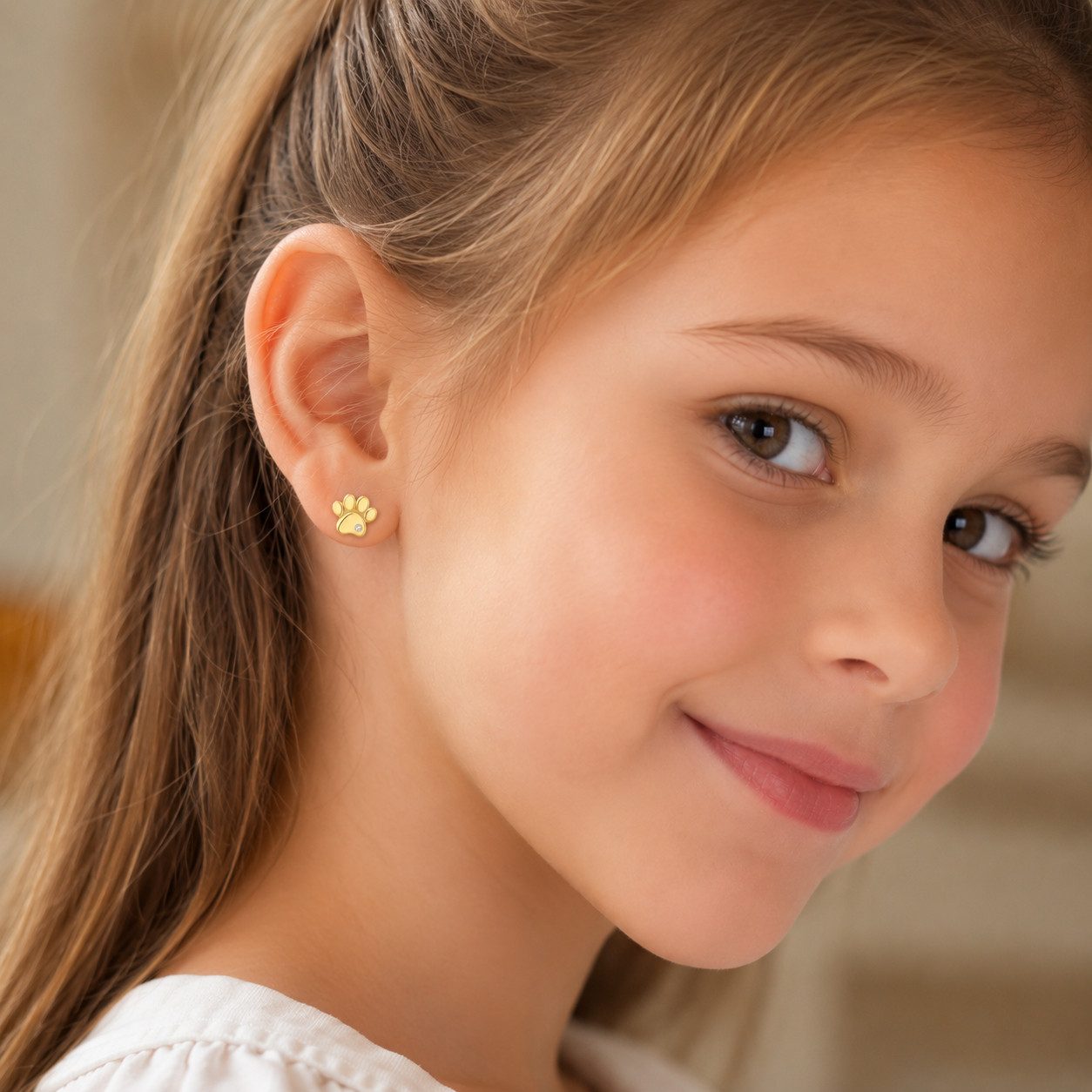 Limana Paar Ohrstecker dezente Pfoten Ohrringe Mädchen Damen 925 Silber gold Schmuck Geschenk (Silberschmuck inkl. Dose), Geburtstag Einschulung Schulanfang Ost – Bild 3 von 5