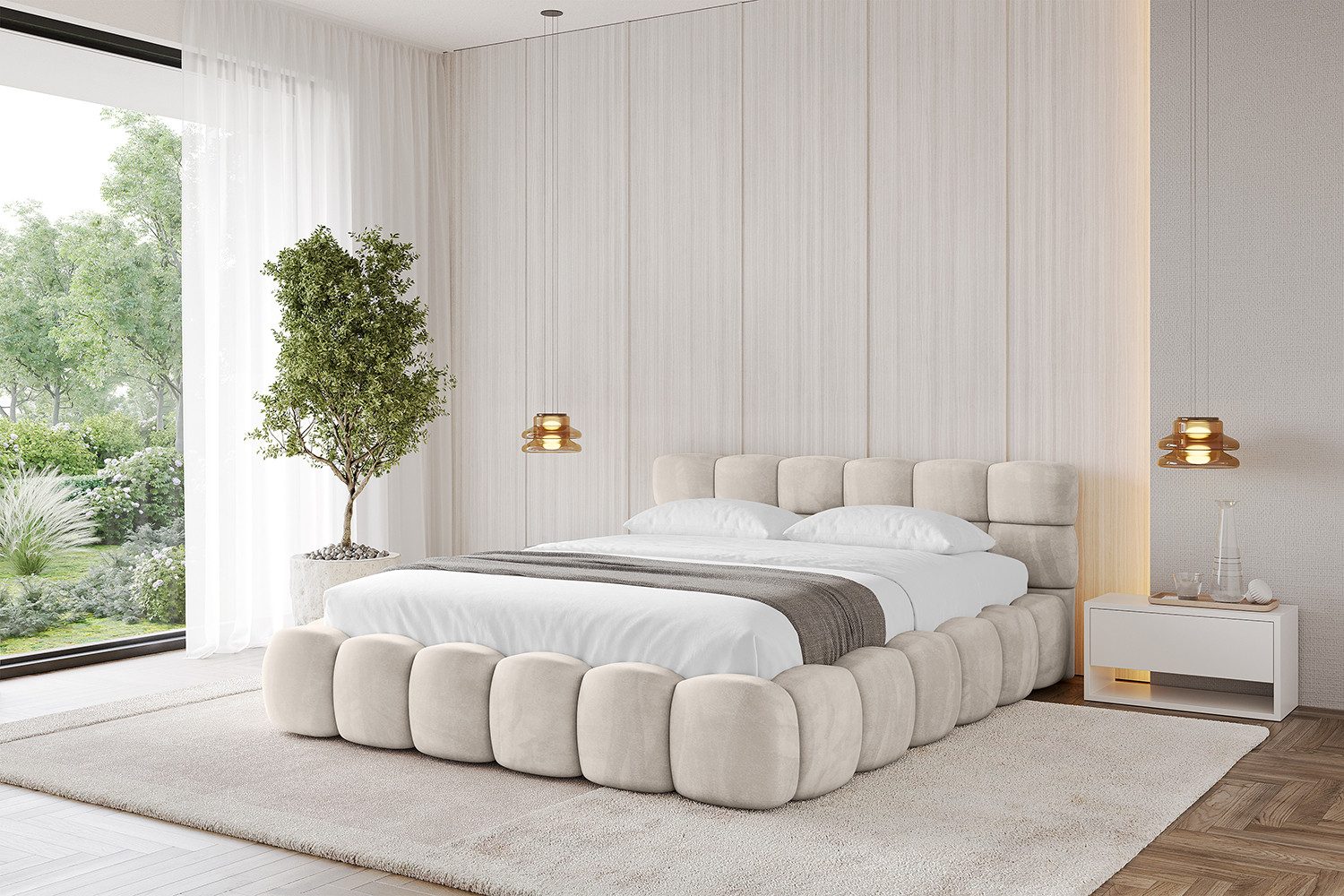 ALTDECOR Polsterbett LEYA-v1 (Polsterbett mit Bettkasten und Lattenrost, Bo günstig online kaufen