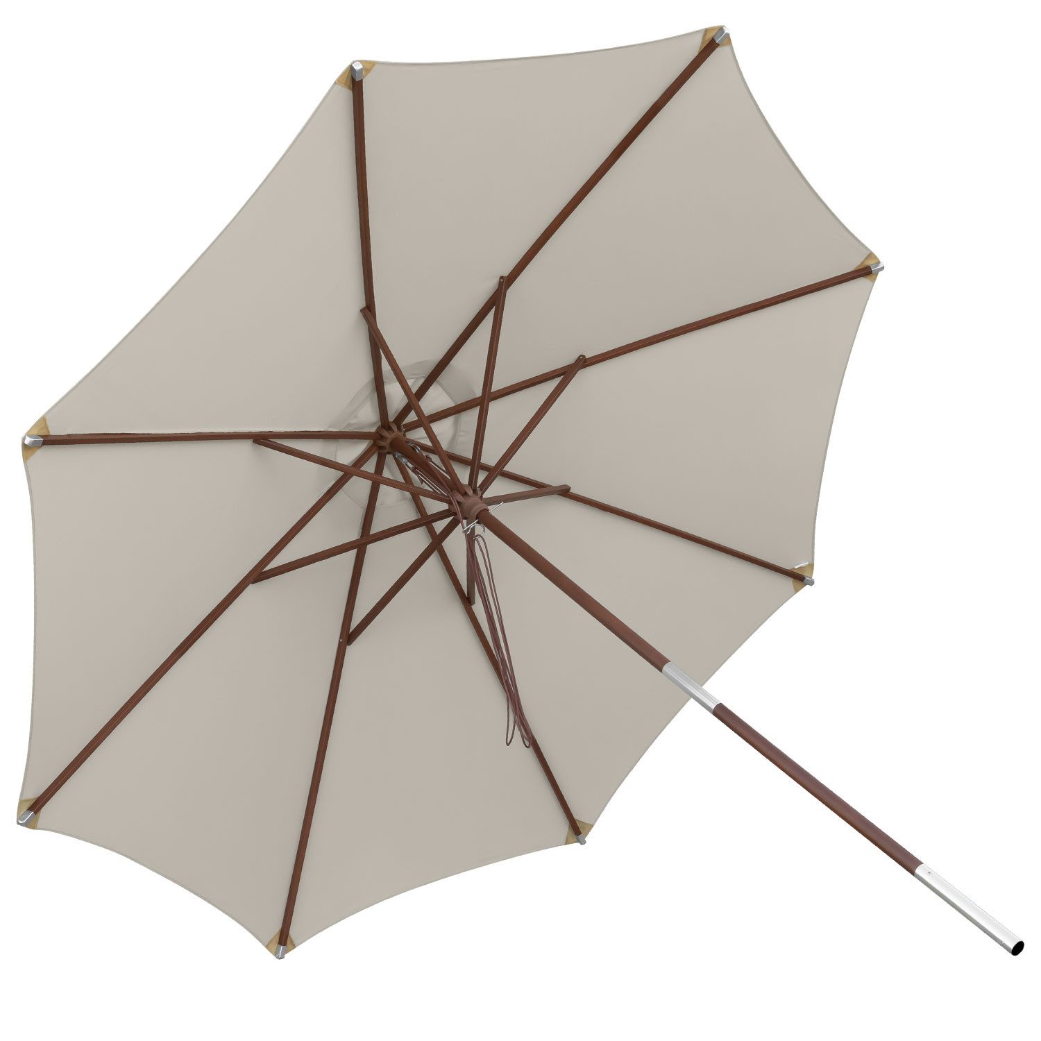 anndora-sonnenschirm Sonnenschirm 3 Meter rund aus Spun Polyester, höhen verstellbar - wasserabweisender Stoff - integriertes Winddach