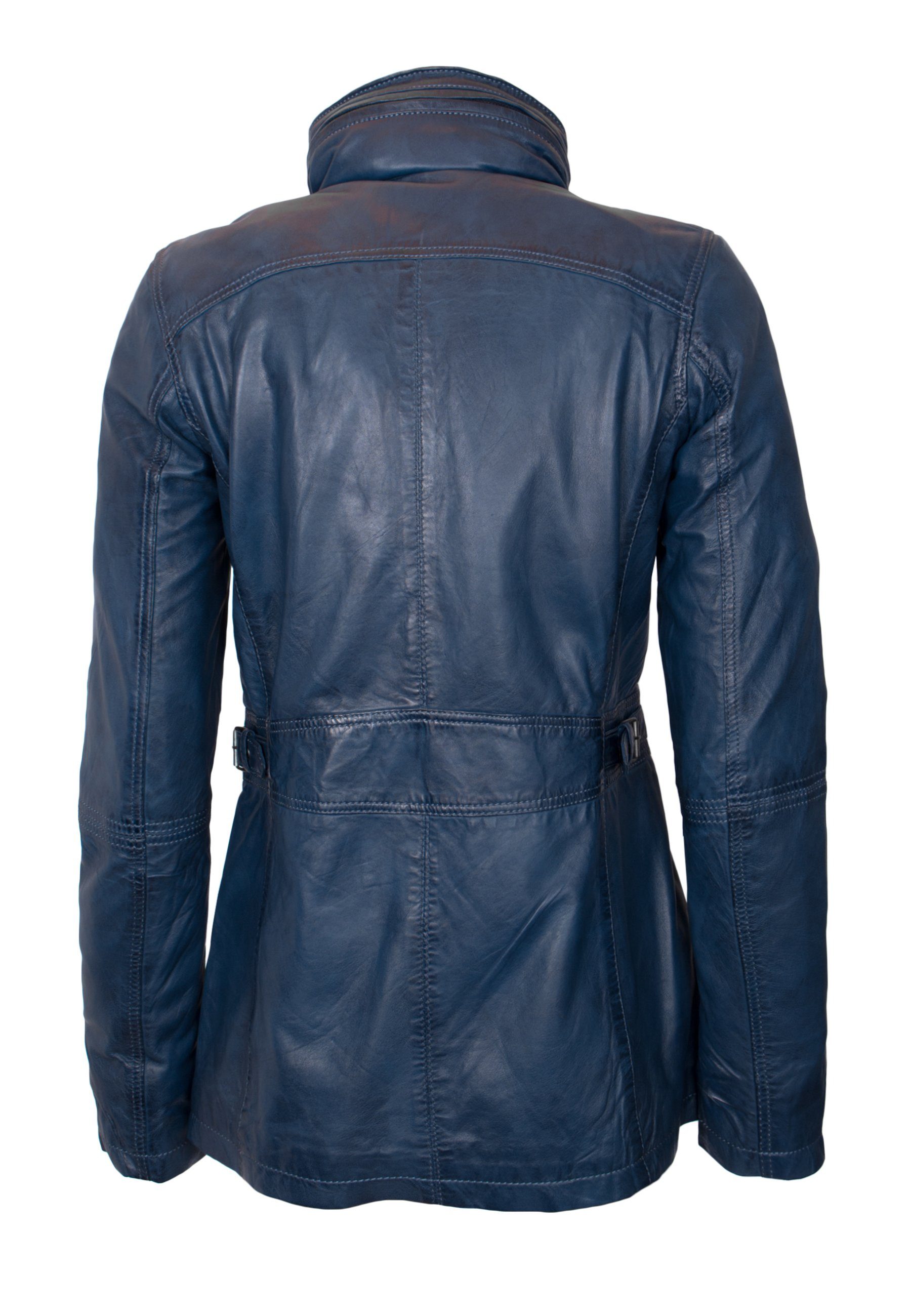 Lammnappa weichem Lederjacke Royalblau Lederjacke aus Lolus Leder Angel Lange Damen