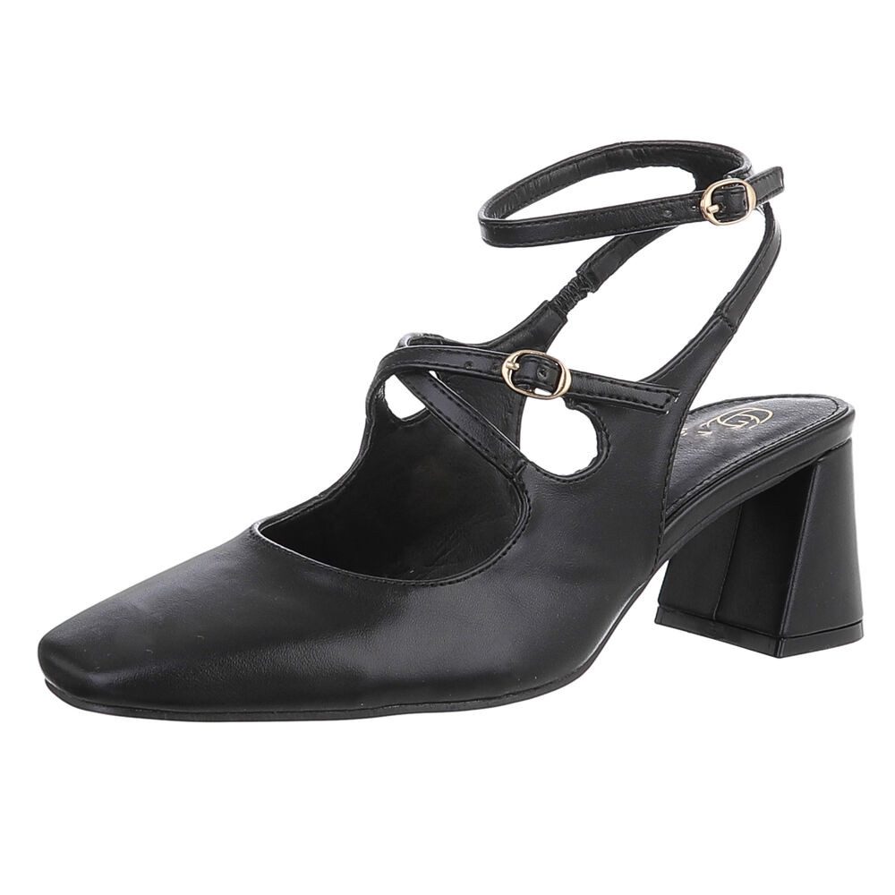 Ital-Design Elegante Pumps für höchsten Komfort und Stil Schnürpumps (89091982) Blockabsatz Pumps in Schwarz
