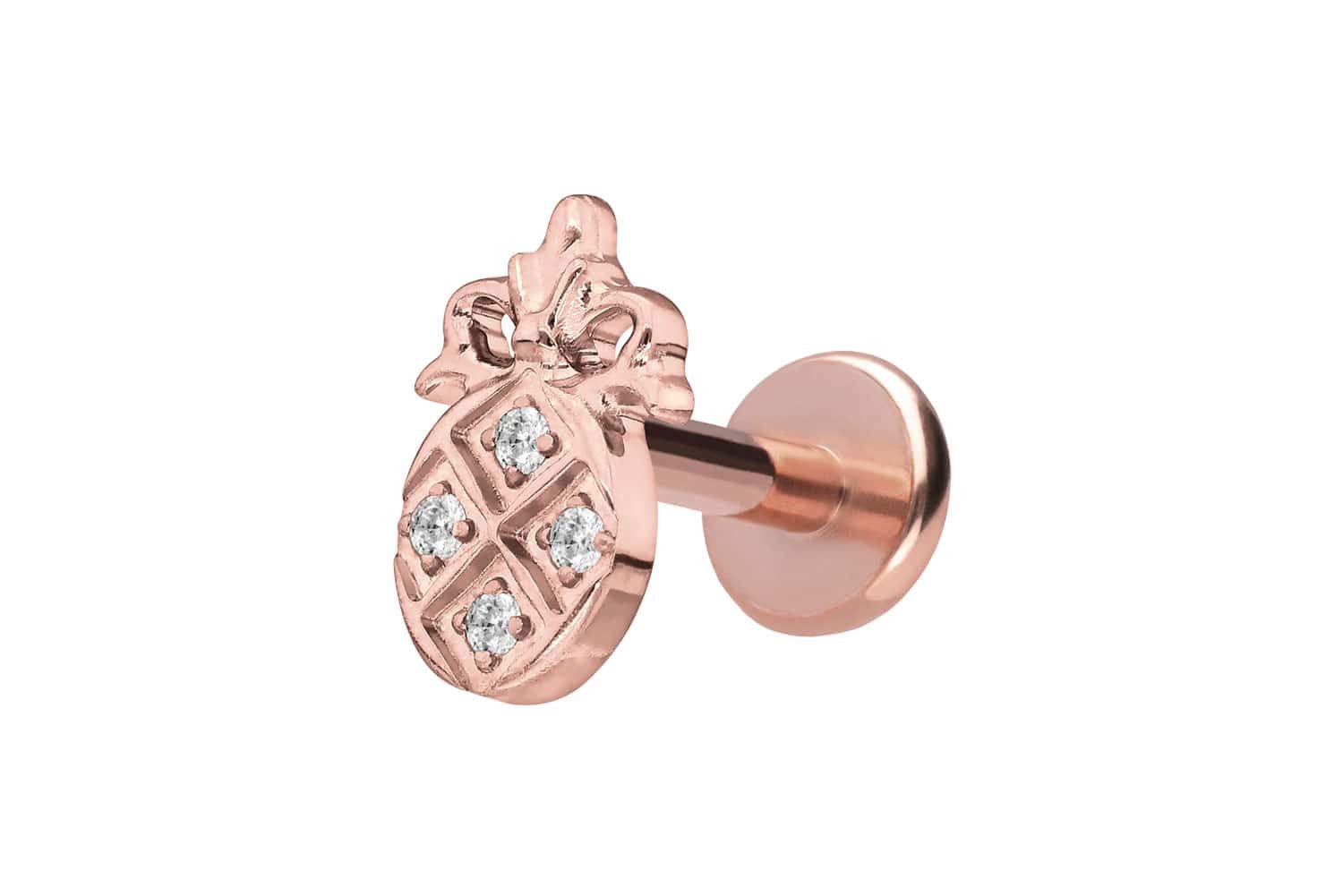 PIERCINGLINE Piercing-Set Titan Labret mit Push Fit KRISTALLANANAS (Labrets, 1-tlg)