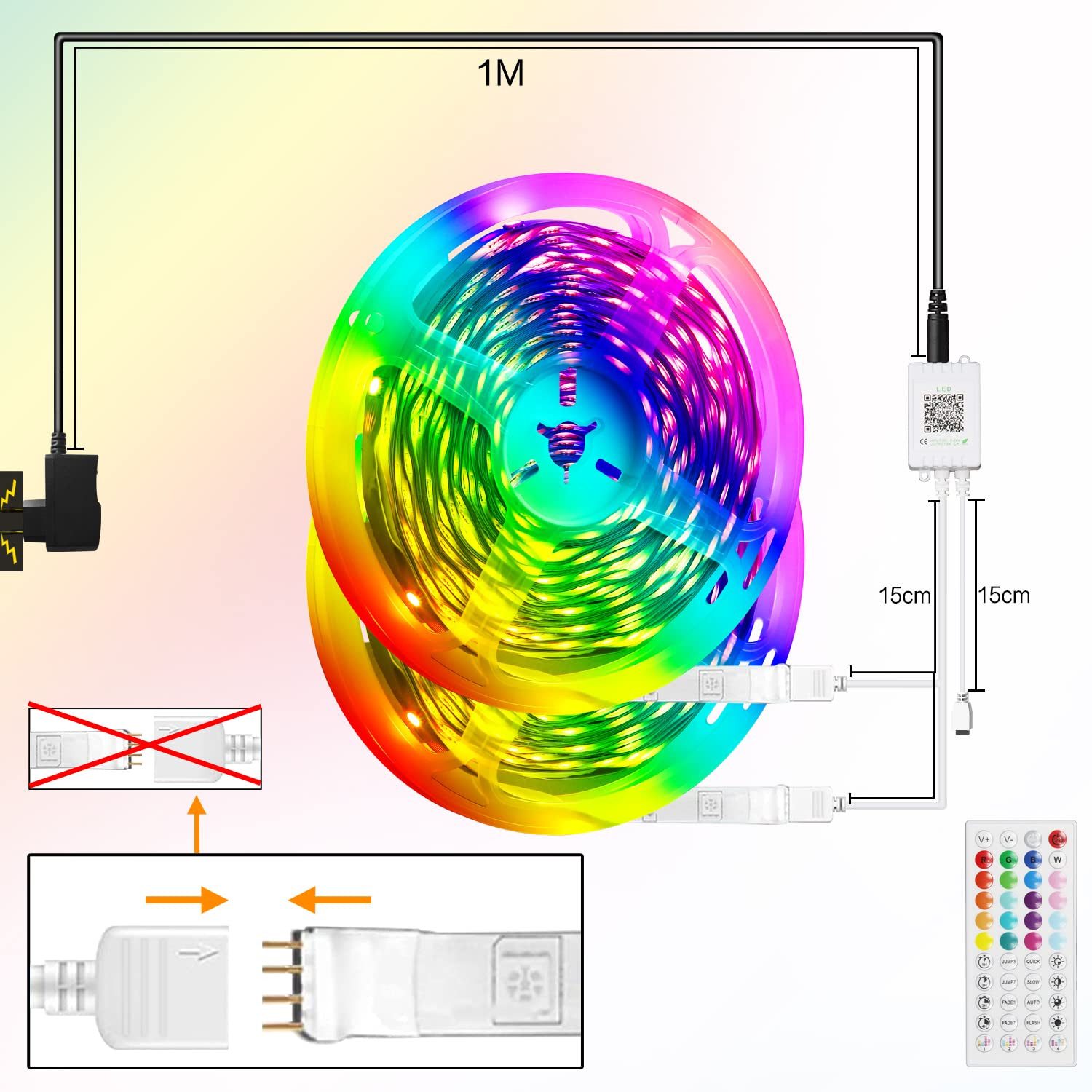 Nettlife LED Stripe Selbstklebend RGB APP-Steuerung 10/20/30m Lichtband Streifen, Timer-Funktion für Musikzimmer, Spielzimmer, Wohnzimmer, Flur – Bild 4 von 5