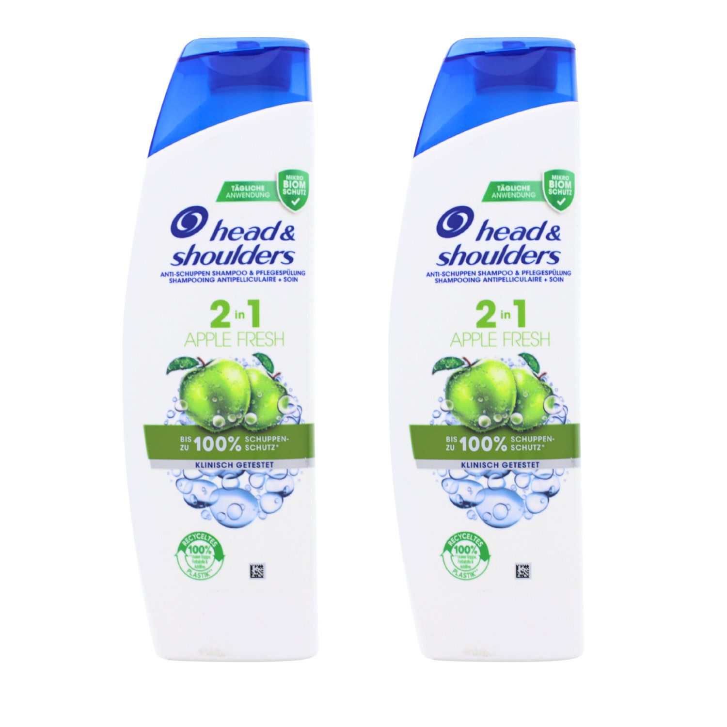 Haarshampoo 2 x Head & Shoulders Apple Fresh 2in1 Anti Schuppen Shampoo & Pflegesp