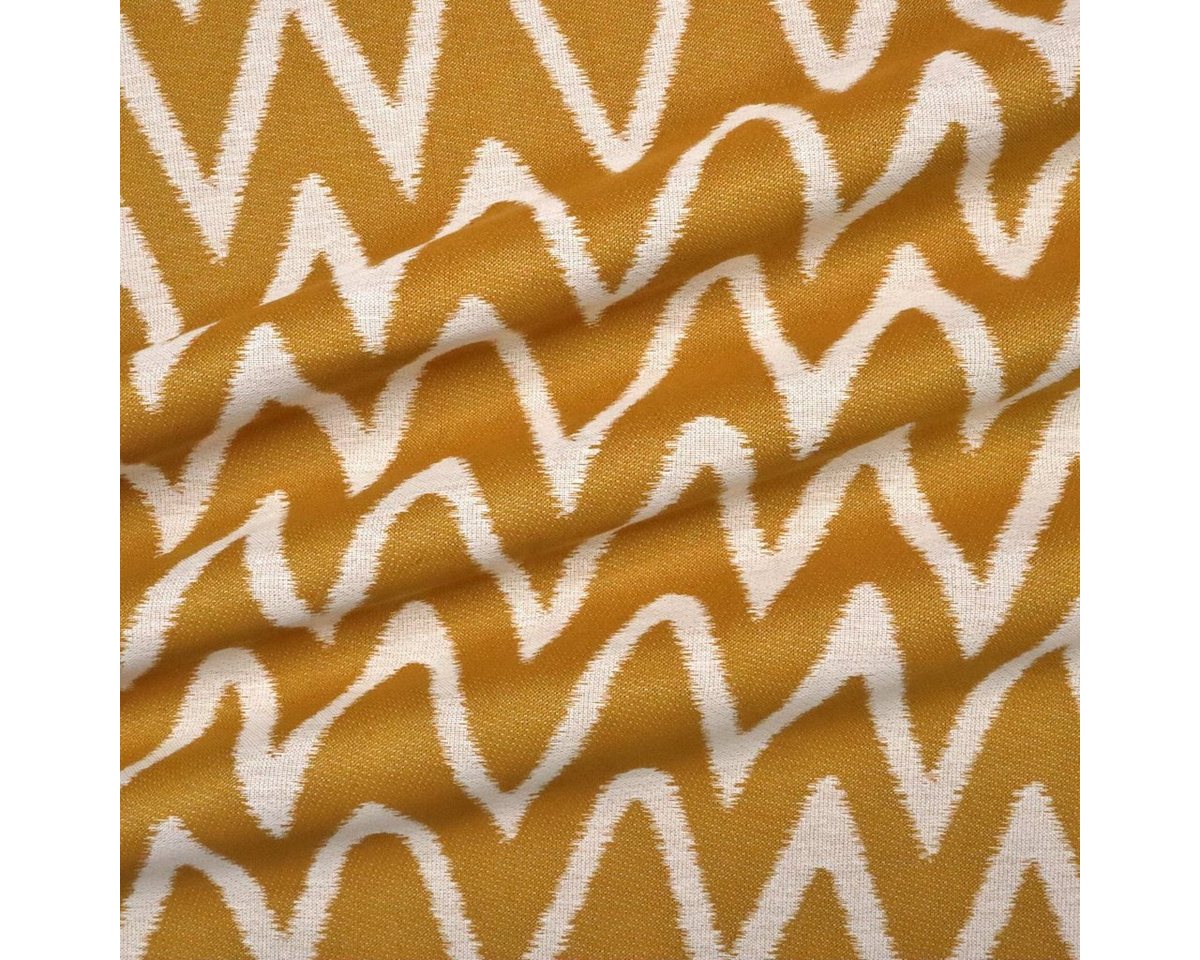 Thumbnail - Stofferia Stoff Outdoorstoff Jacquard Ikat Quinton Gold, Breite 140 cm, Meterware