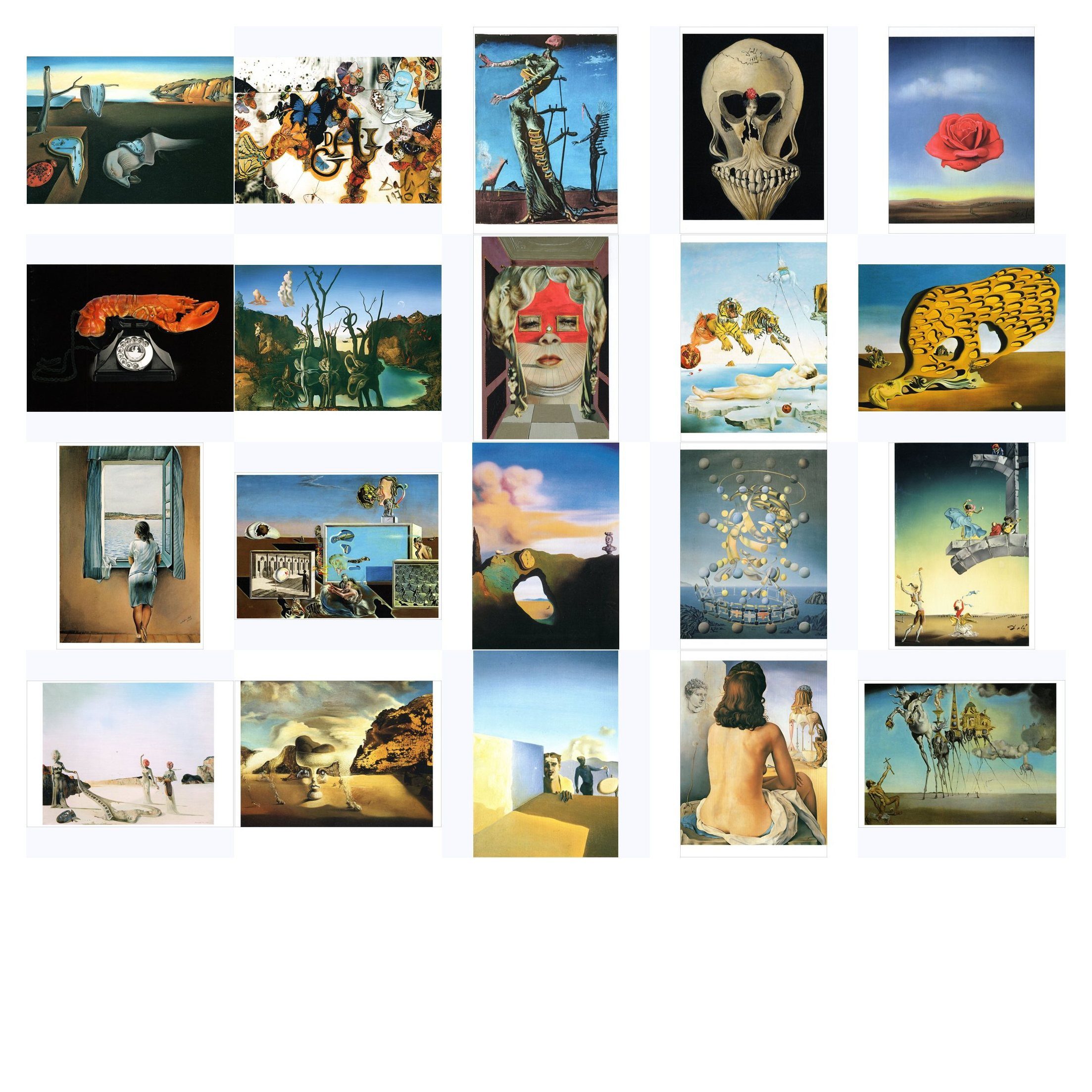 postkarten-universum.de Postkarte Kunstkarten-Komplett-Set Salvador Dalí